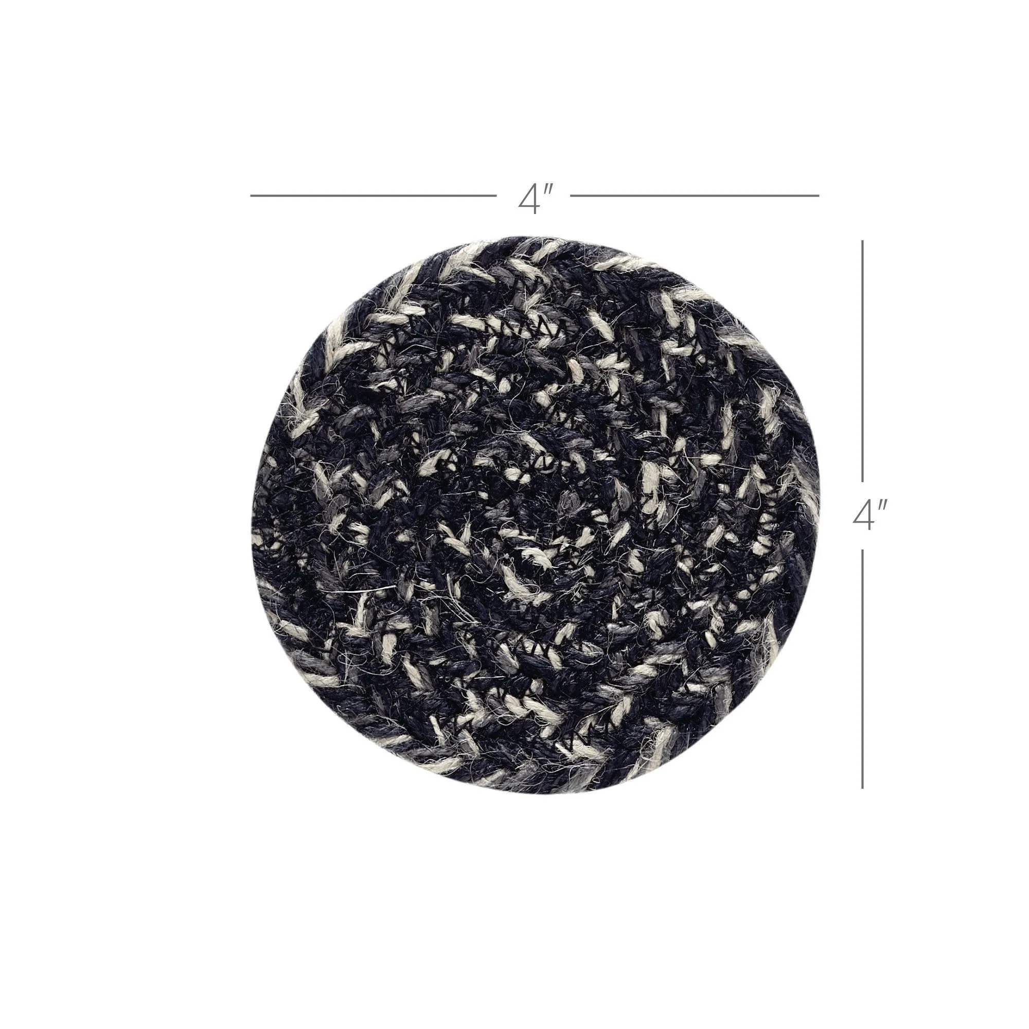 💙 Sawyer Mill Black White Jute Coaster Set of 6 - Image 4