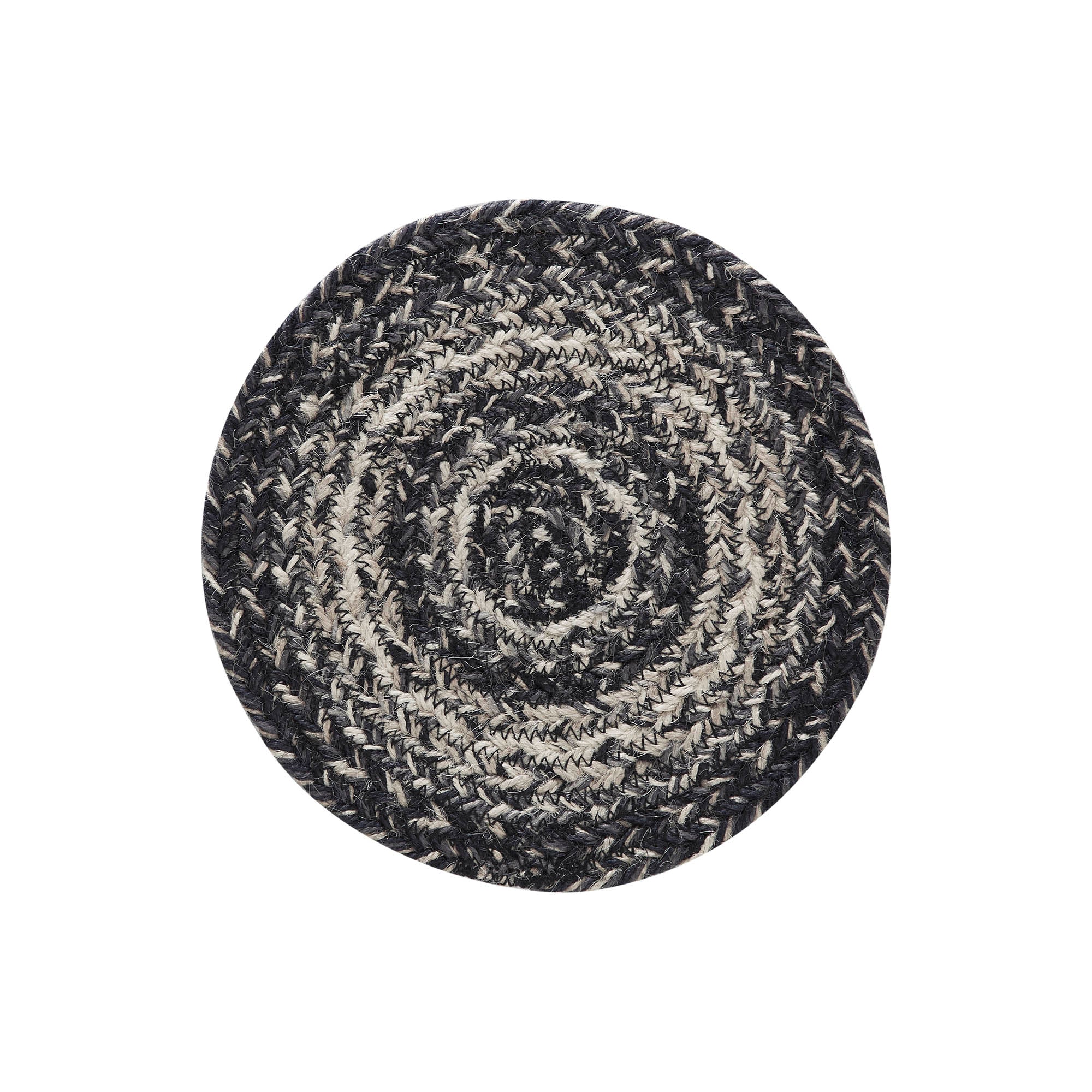 Sawyer Mill Black White Jute Trivet 8 inch Diameter - Image 2
