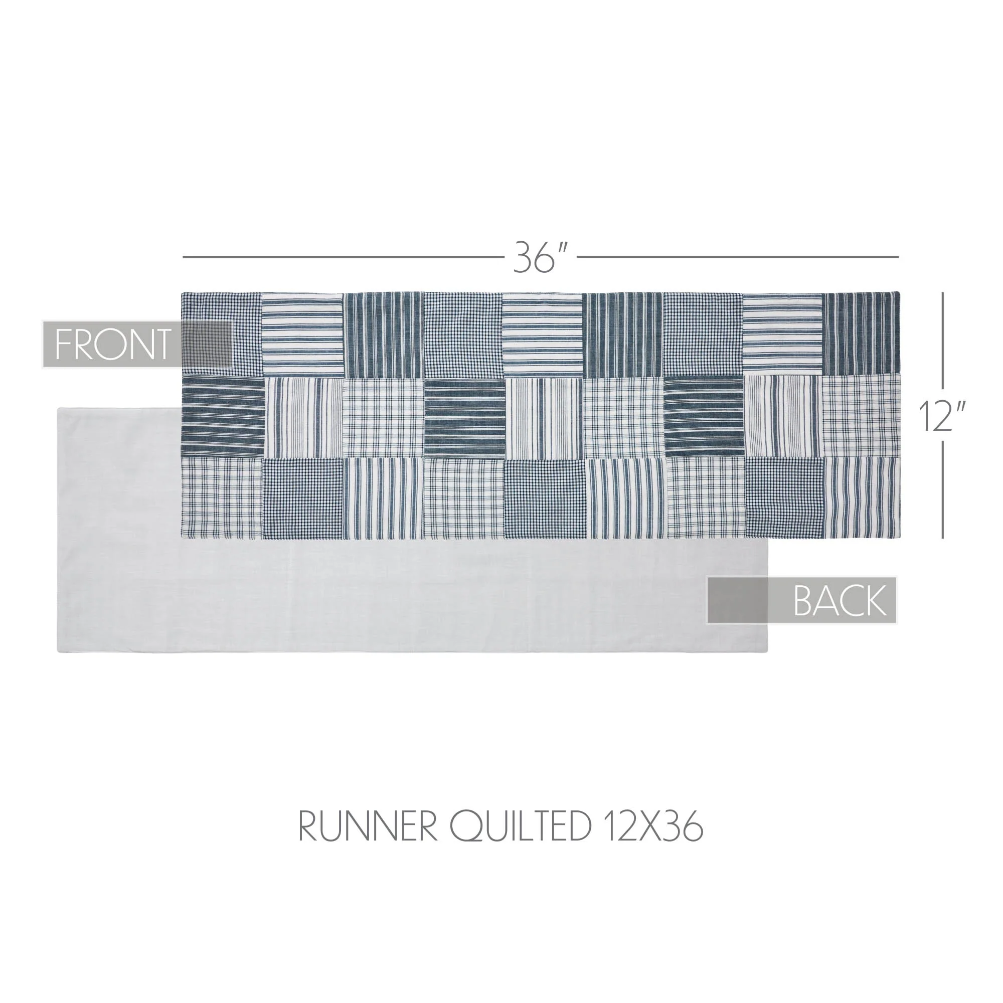Sawyer Mill Blue 36" Quilted Table Runner - Image 4