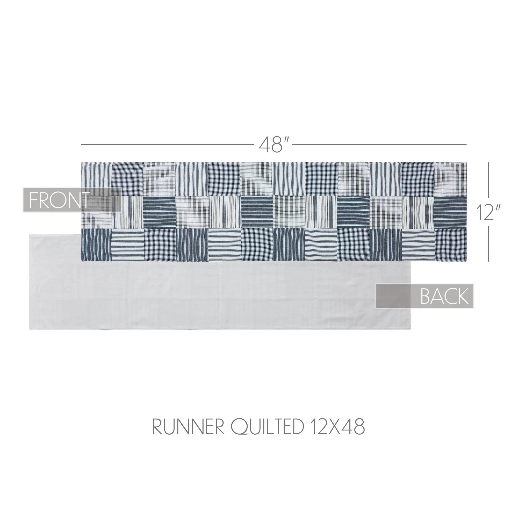 Sawyer Mill Blue 48" Quilted Table Runner - Image 4