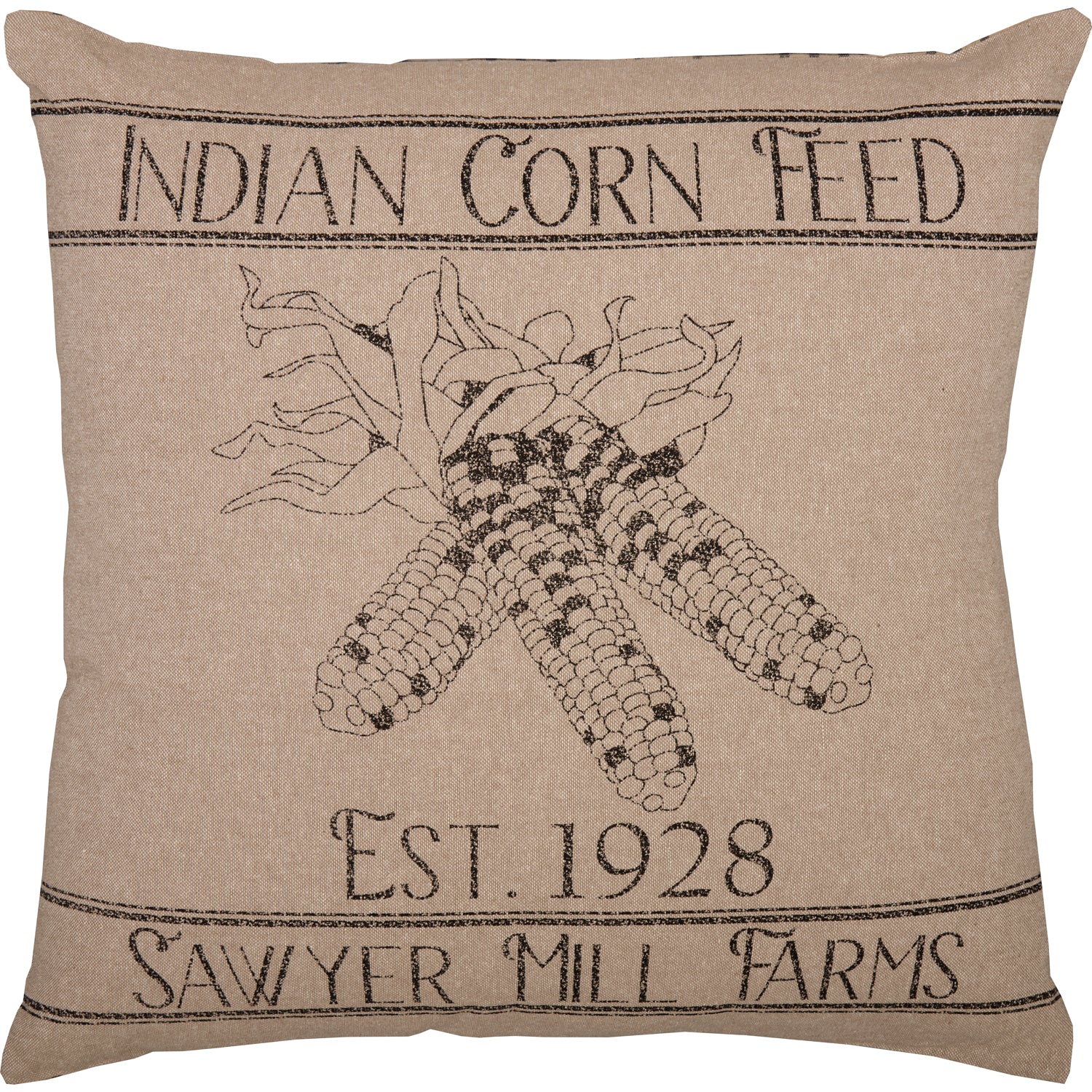 Sawyer Mill Charcoal Corn Feed 18" Accent Pillow