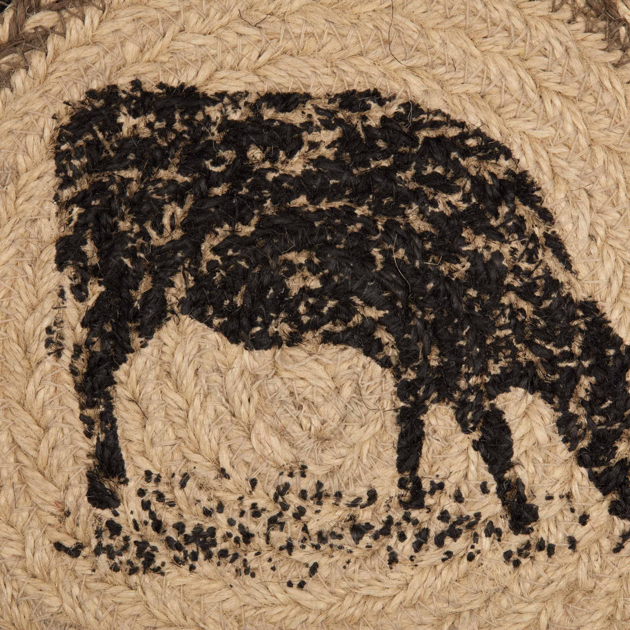 Sawyer Mill Charcoal Cow Jute 8" Trivet - Image 5
