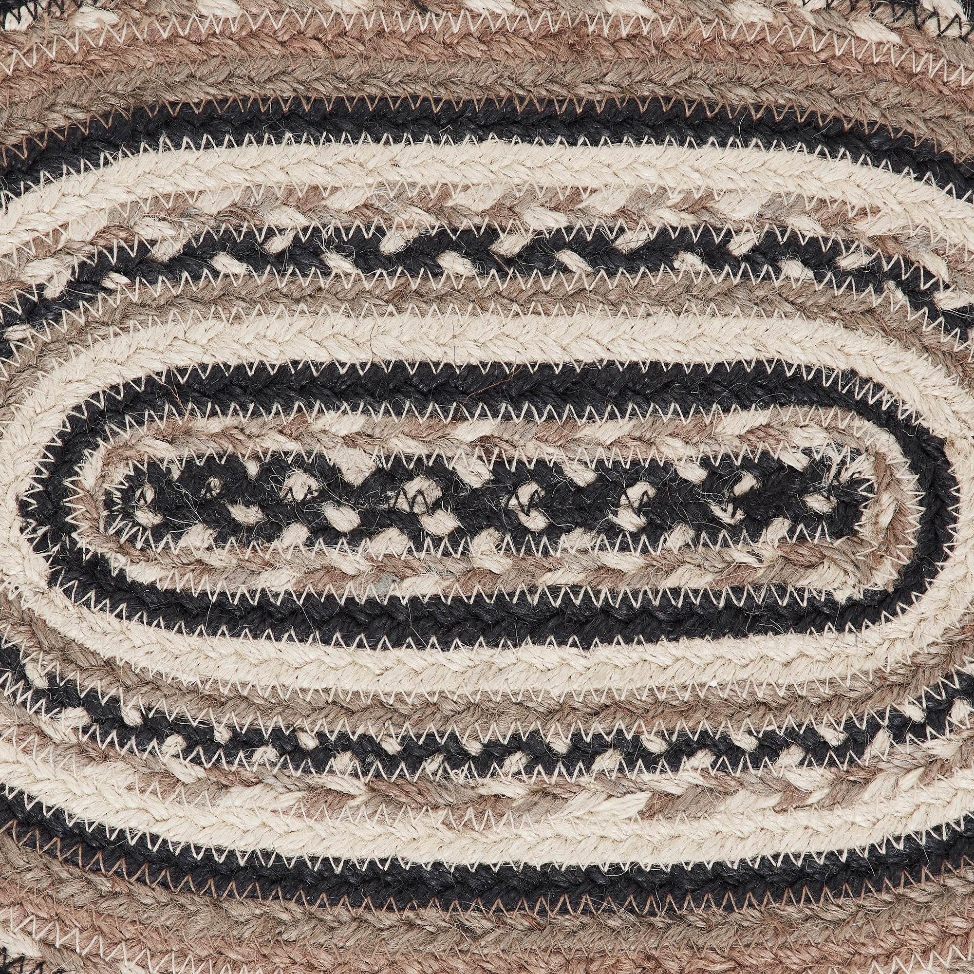 Sawyer Mill Charcoal Creme Jute Oval Placemat - Image 3