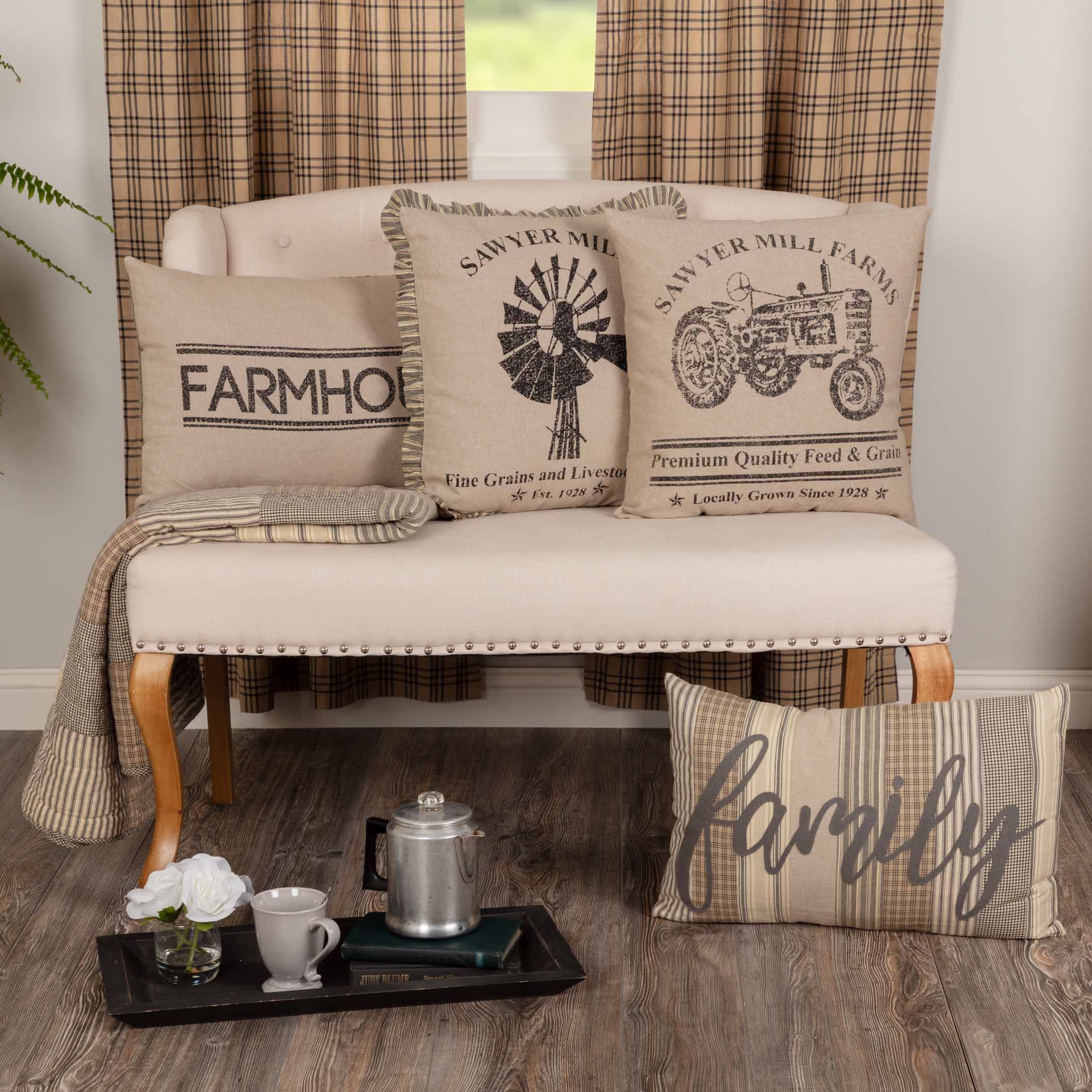 Sawyer Mill Charcoal Family 22" Throw Pillow - Image 5