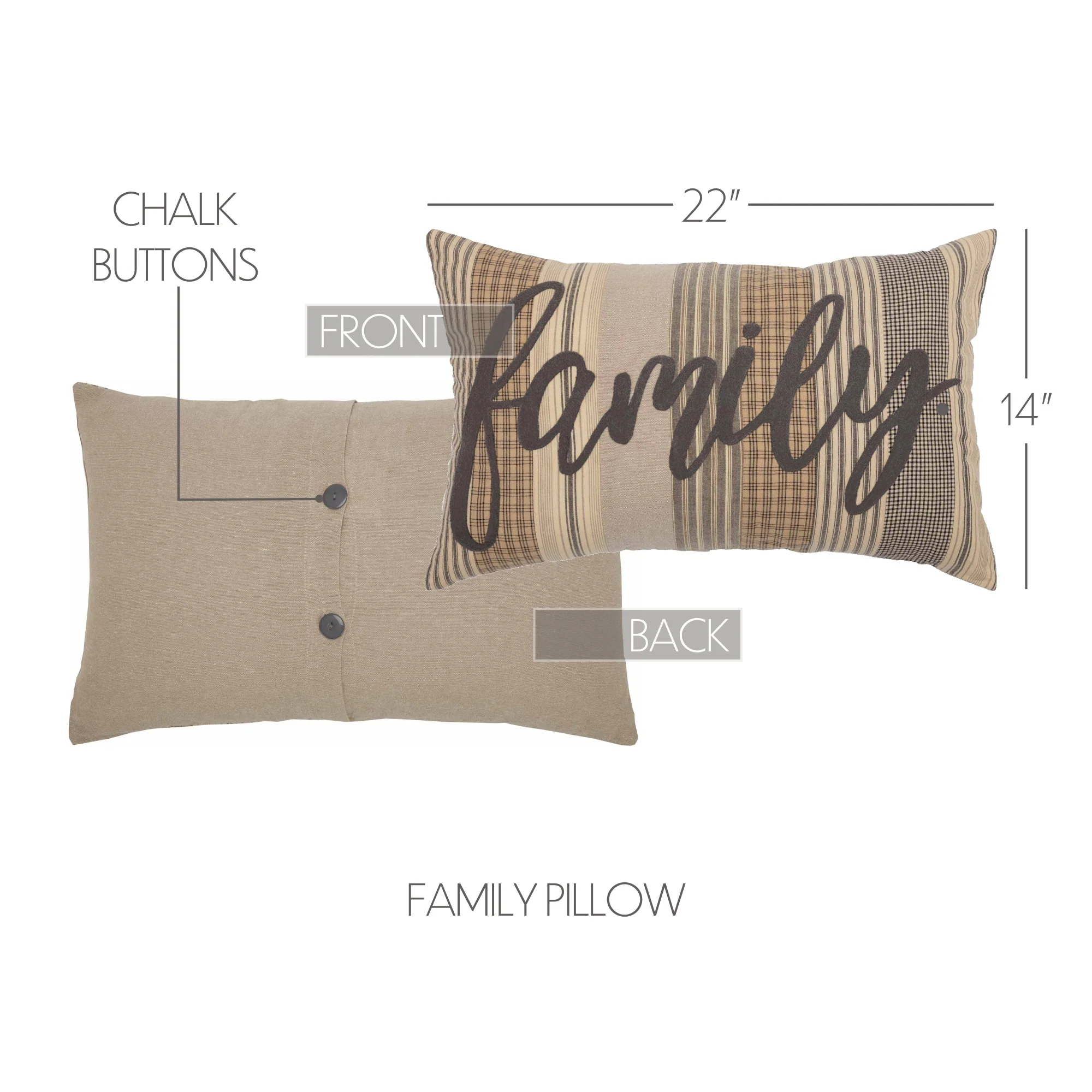Sawyer Mill Charcoal Family 22" Throw Pillow - Image 6