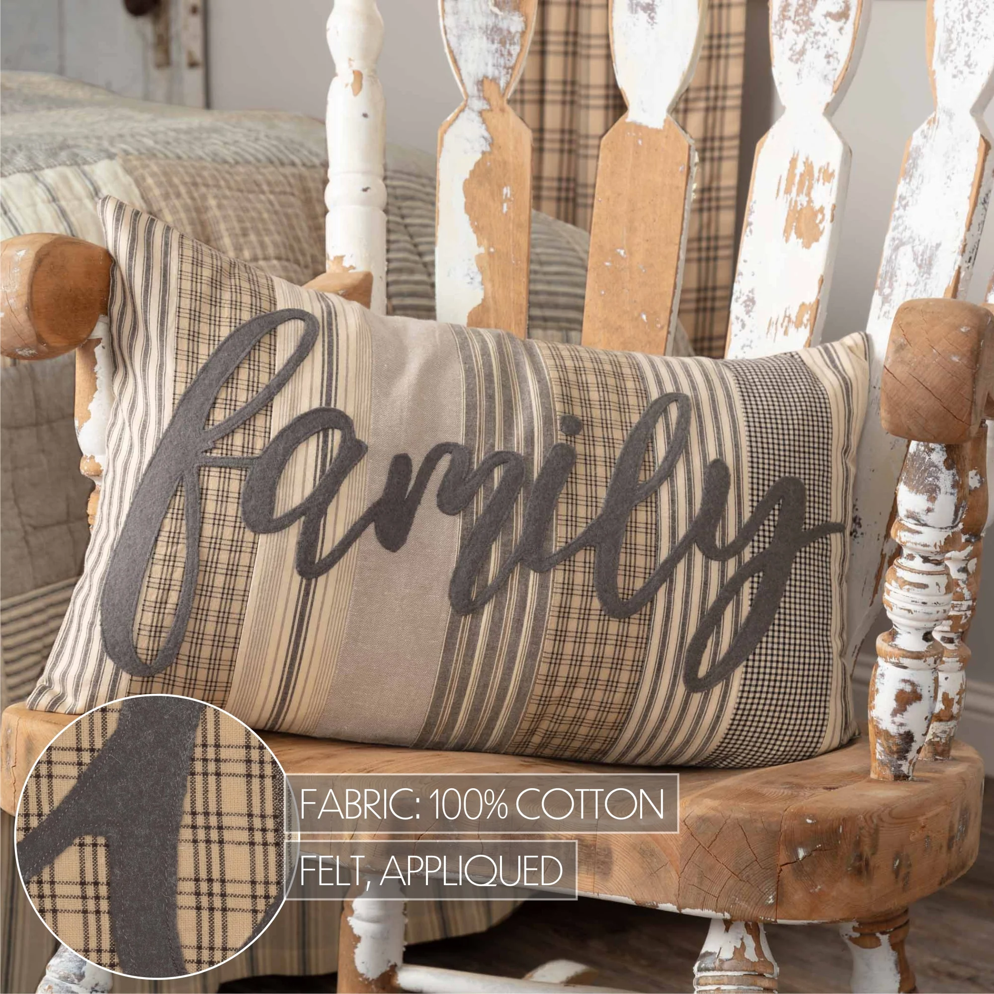 Sawyer Mill Charcoal Family 22" Throw Pillow - Image 7