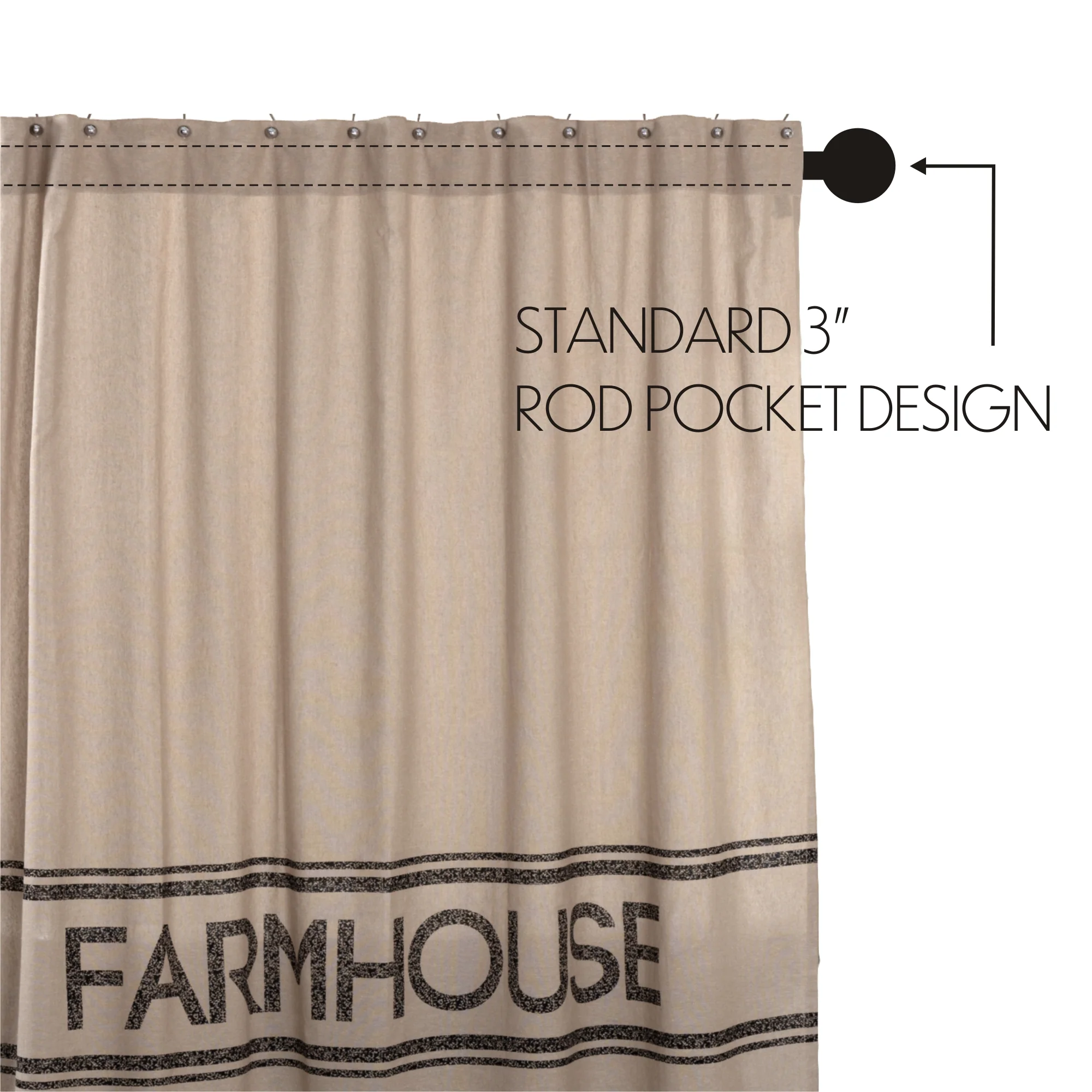 Sawyer Mill Charcoal Farmhouse Shower Curtain 72'' x 72'' - Image 3