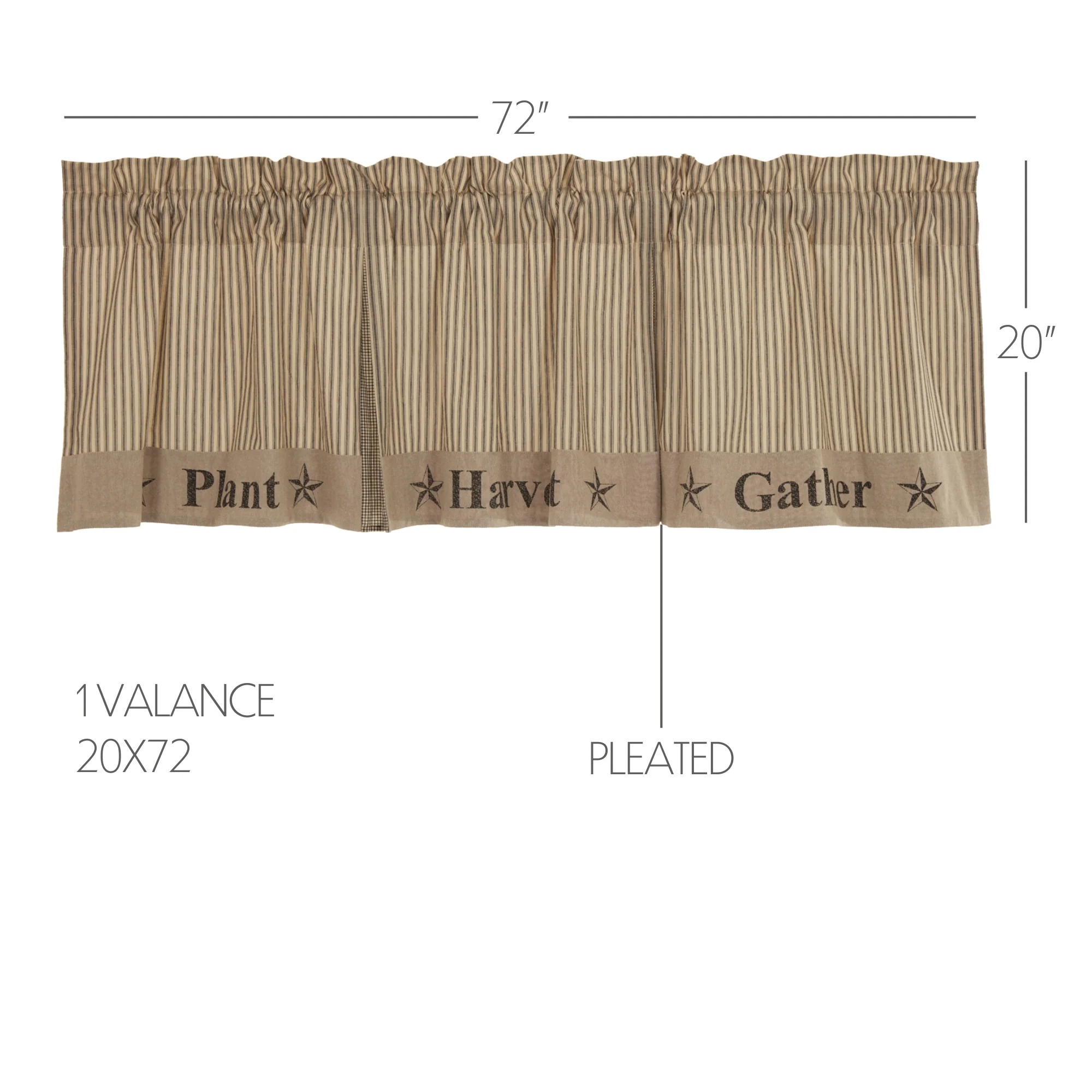 Sawyer Mill Charcoal Gather Valance 20'' x 72'' - Image 3