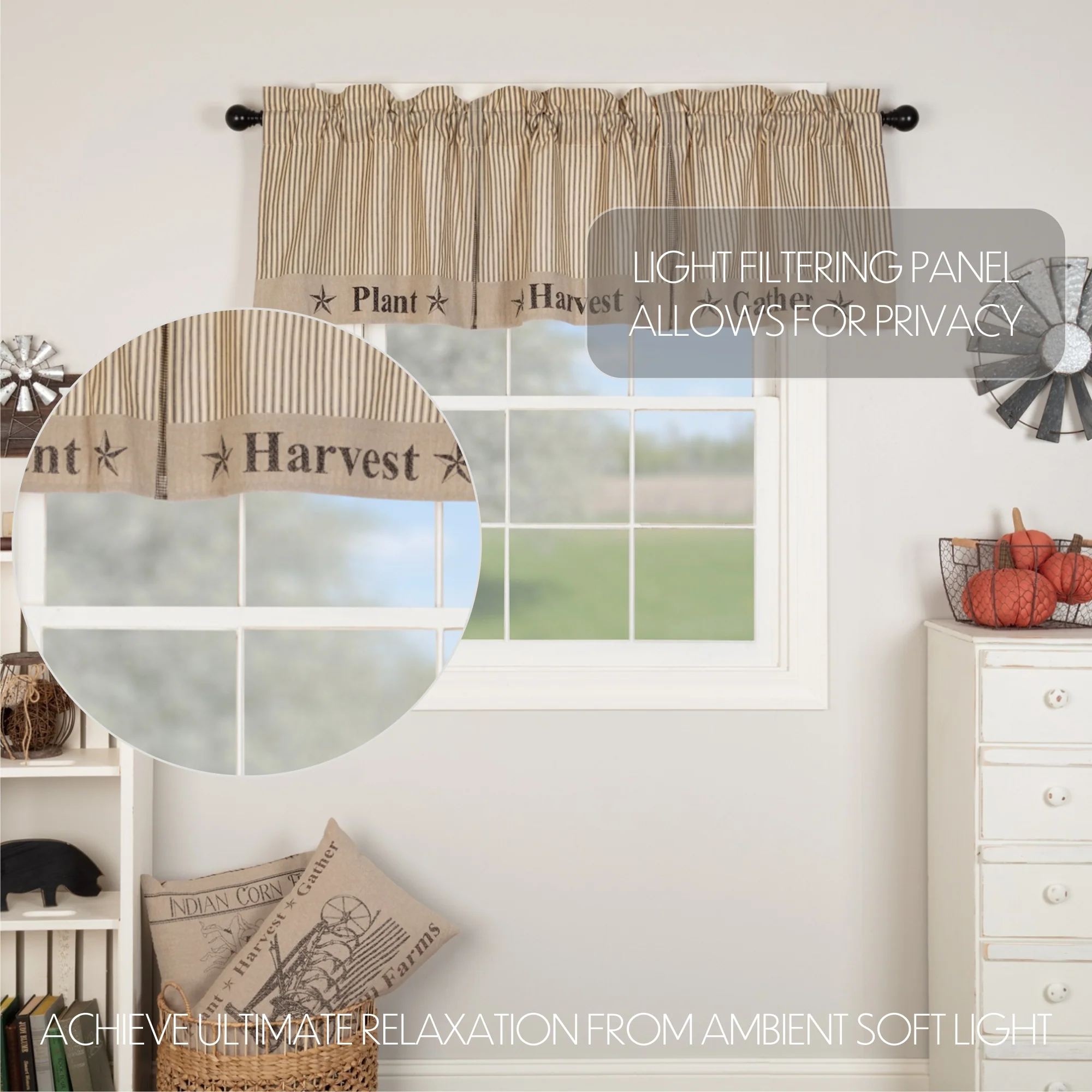 Sawyer Mill Charcoal Gather Valance 20'' x 72'' - Image 7