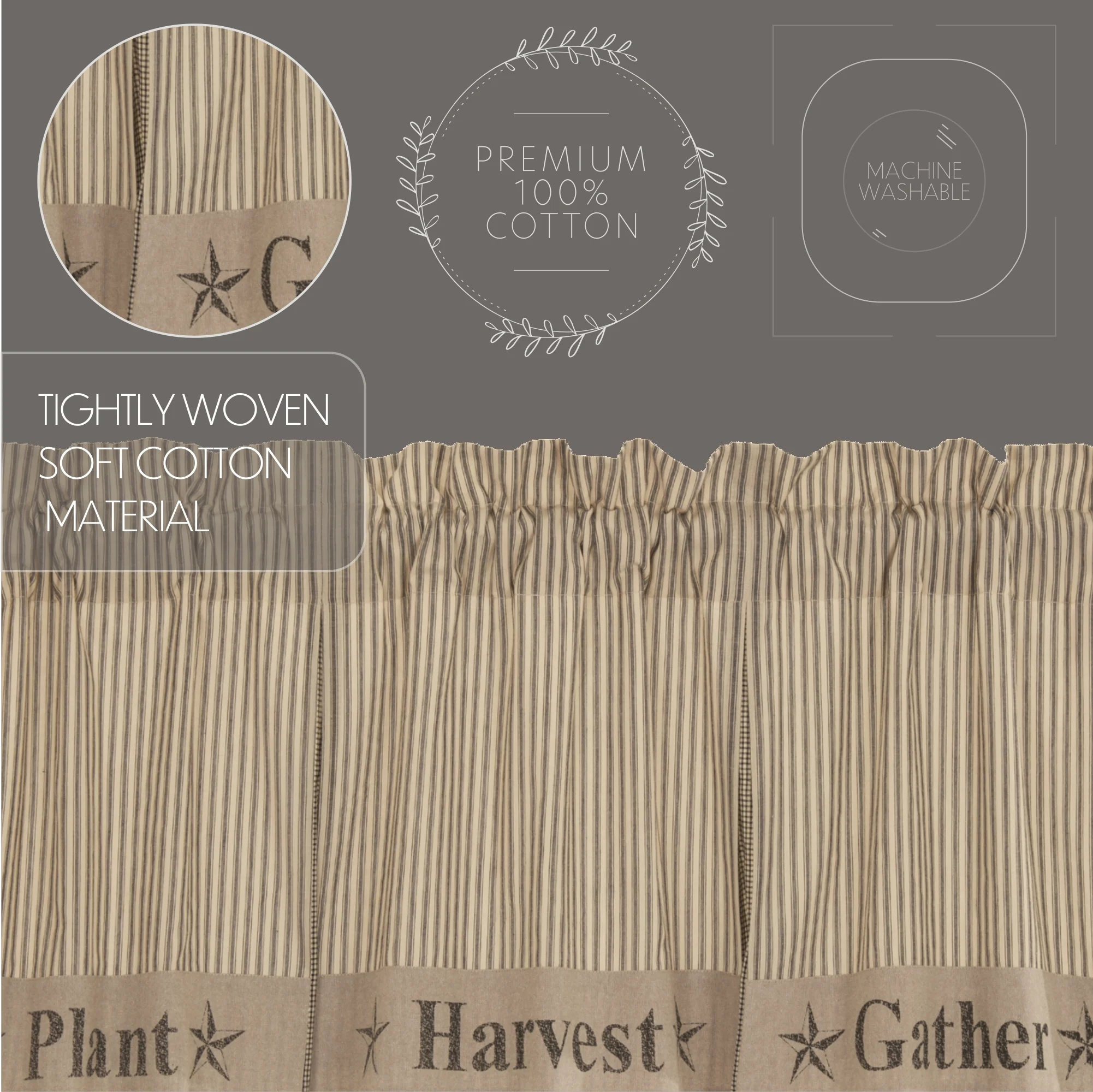 Sawyer Mill Charcoal Gather Valance 20'' x 72'' - Image 8