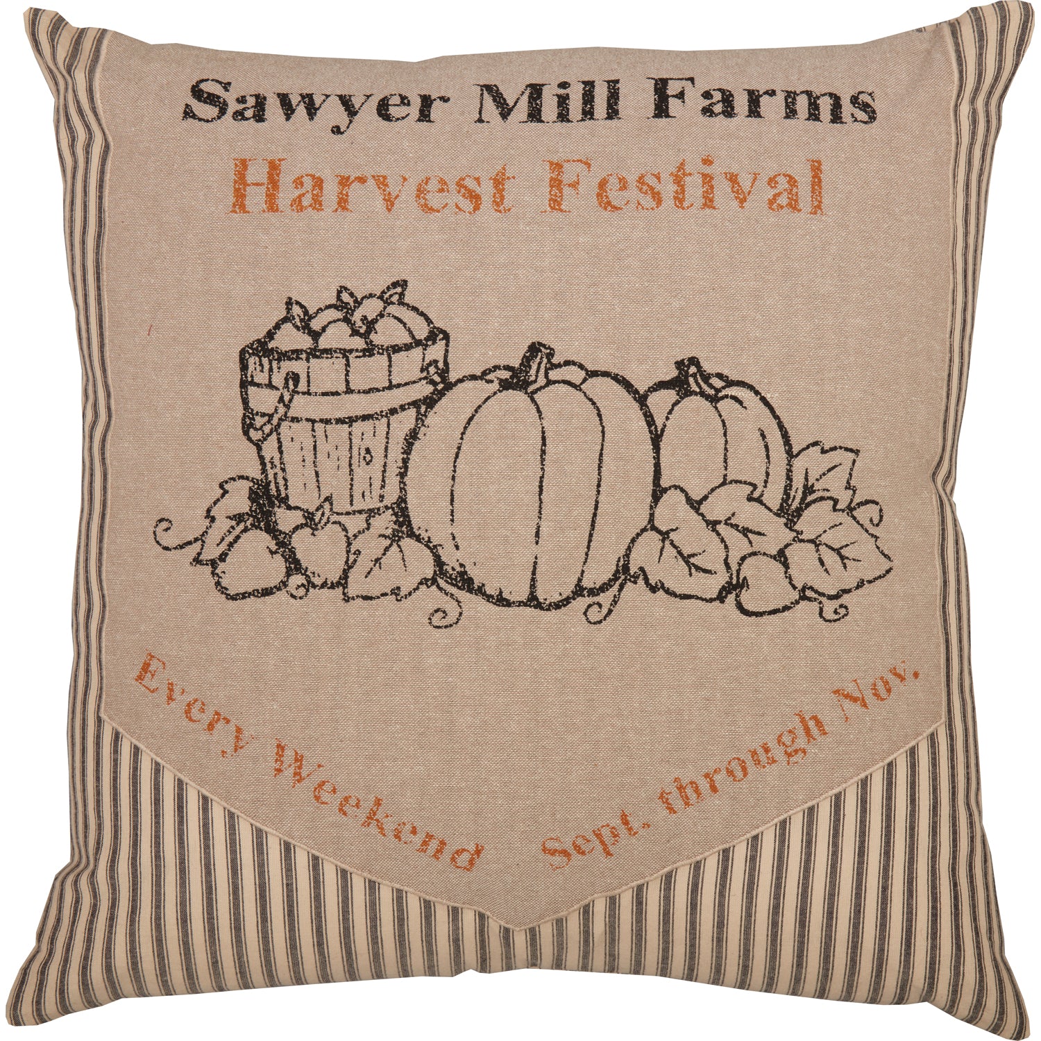Sawyer Mill Charcoal Harvest Festival 18" Fall Accent Pillow - Image 5