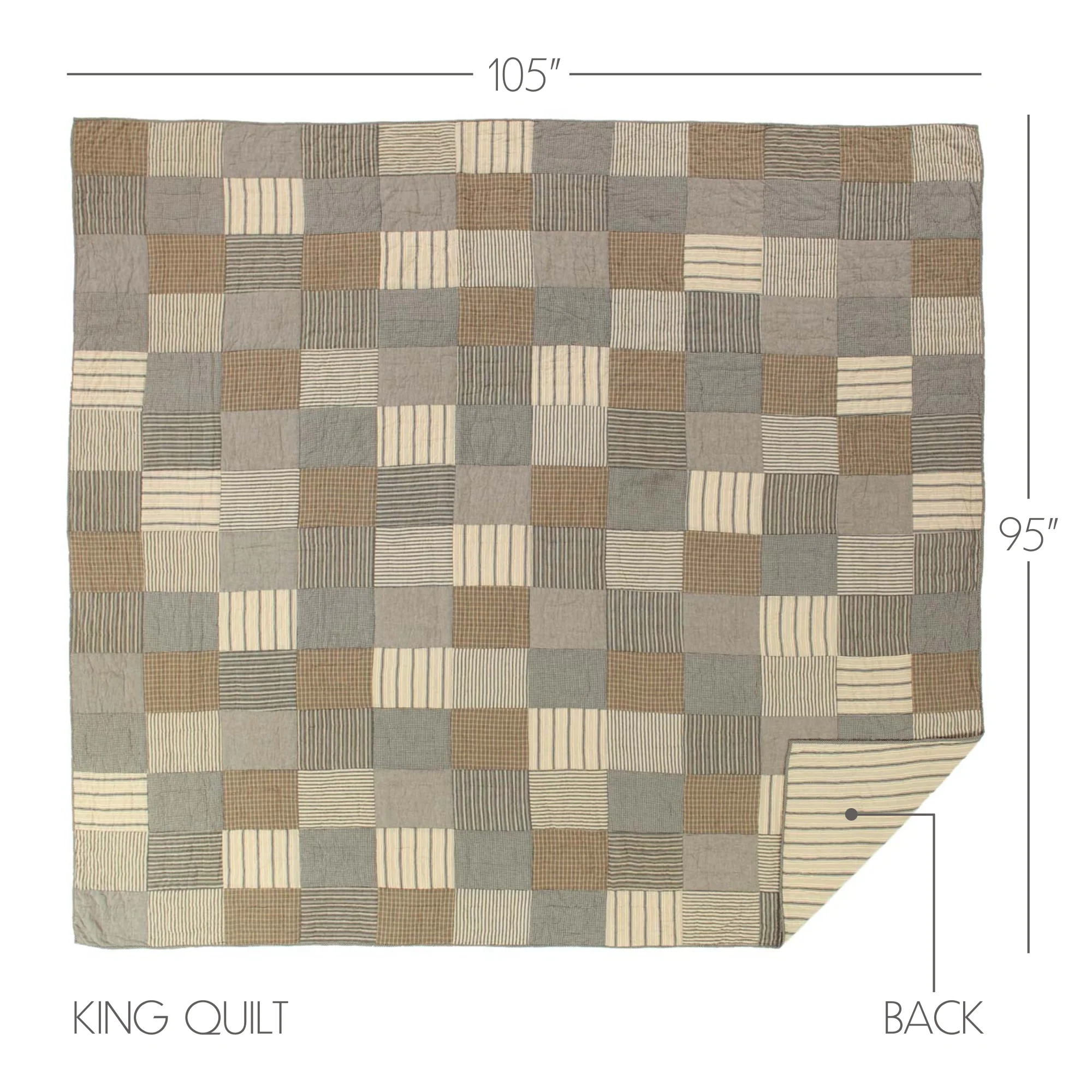 Sawyer Mill Charcoal King Quilt 105'' L x 95" W - Image 7
