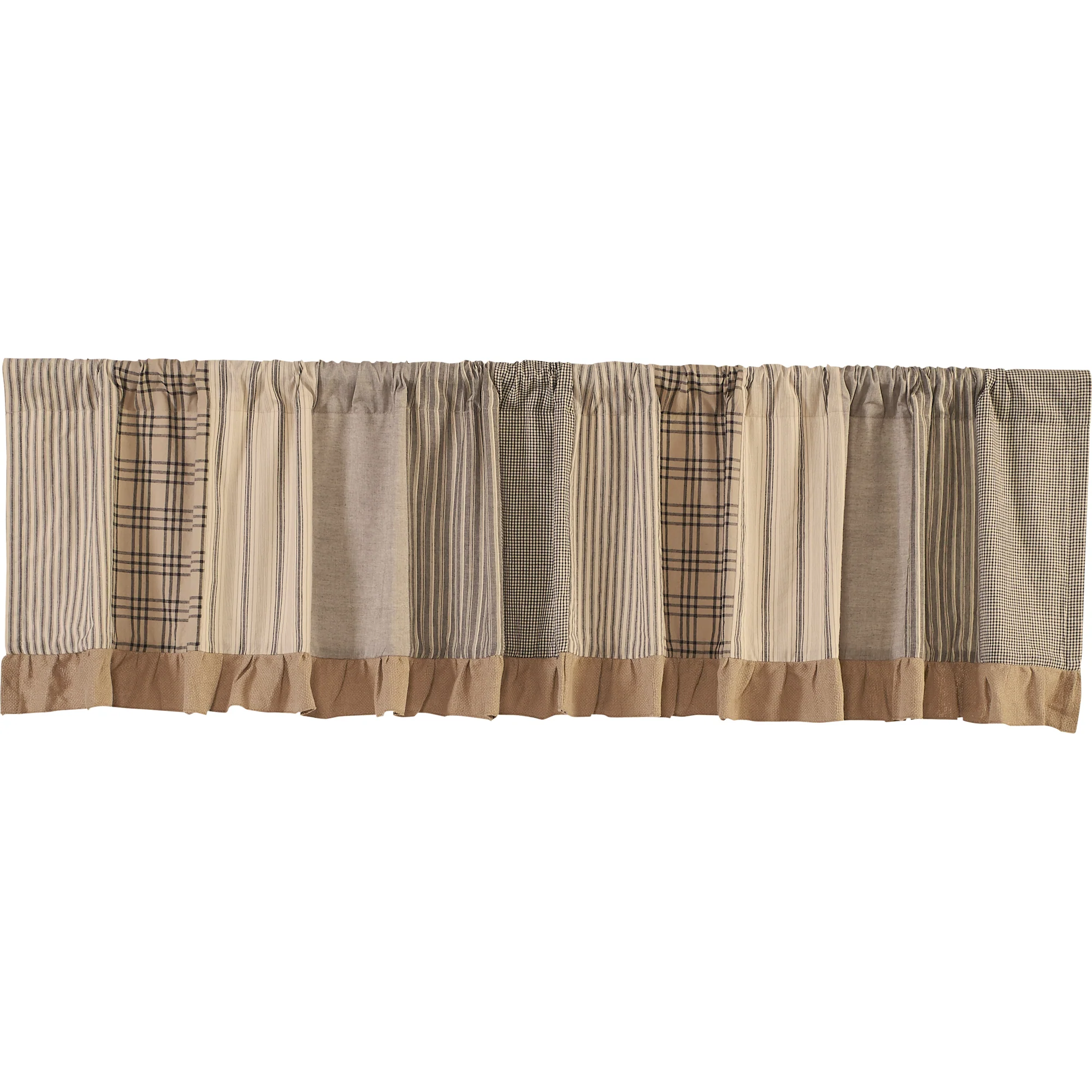Sawyer Mill Charcoal Patchwork Valance 19" x 90" - Image 3