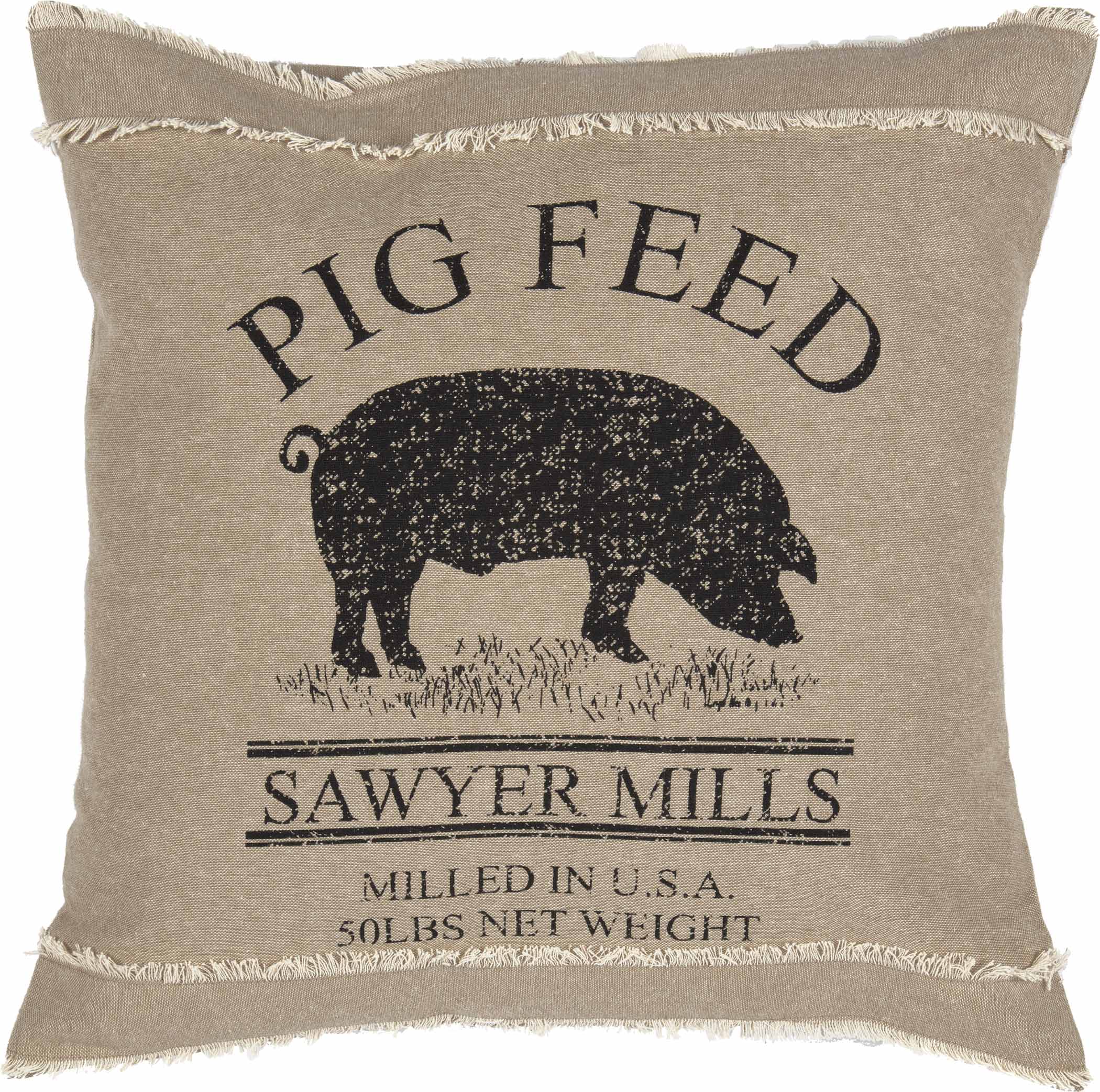Sawyer Mill Charcoal Pig 18" Throw Pillow - Image 4
