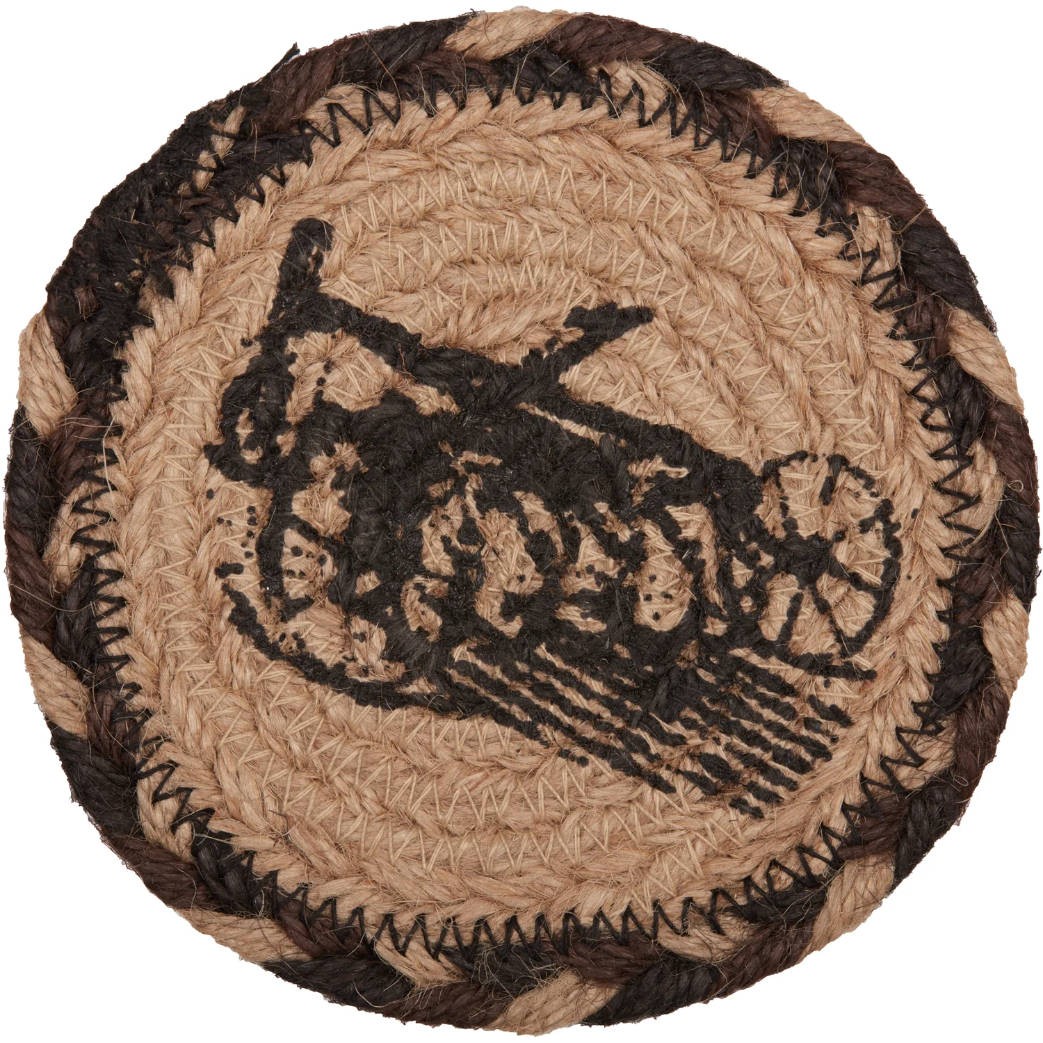 ๐ Sawyer Mill Charcoal Plow Jute Coaster Set of 6 - Image 2