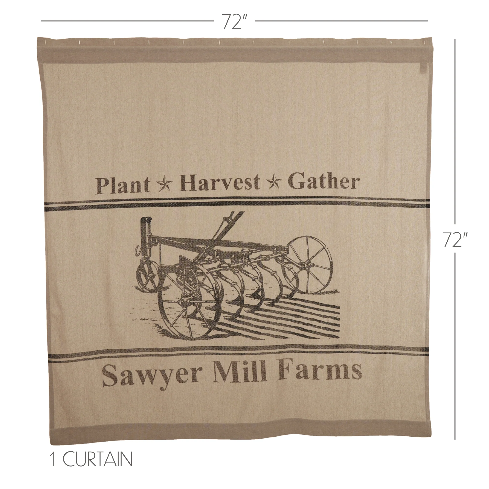 Sawyer Mill Charcoal Plow Shower Curtain 72" x 72" - Image 5