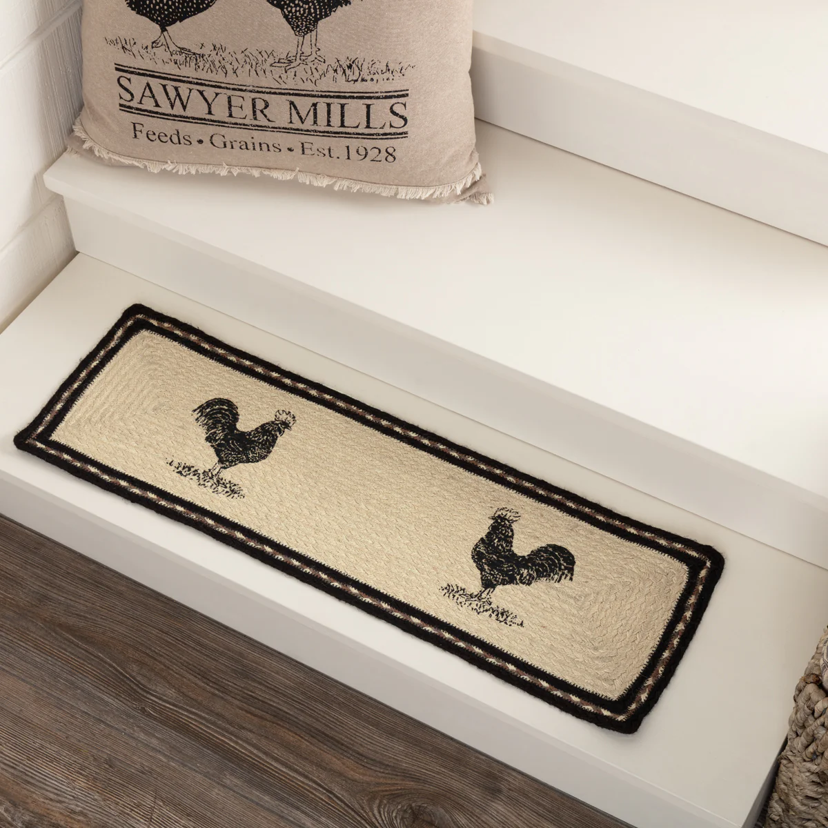 Sawyer Mill Charcoal Poultry Jute Stair Tread 8.5" x 27"