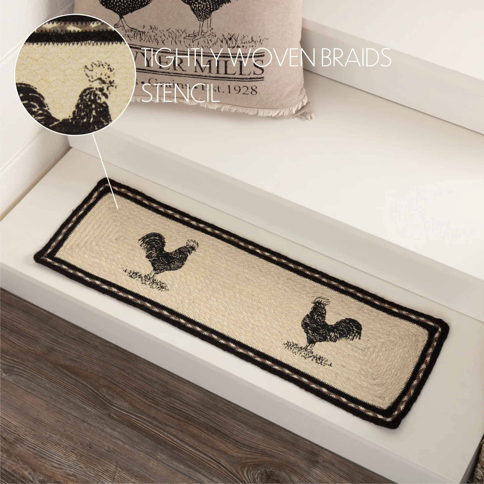 Sawyer Mill Charcoal Poultry Jute Stair Tread 8.5" x 27" - Image 6