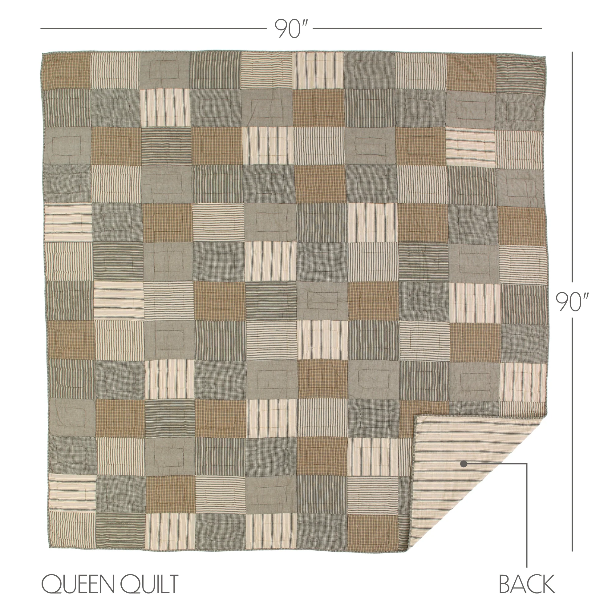 Sawyer Mill Charcoal Queen Quilt 90'' W x 90'' L - Image 5