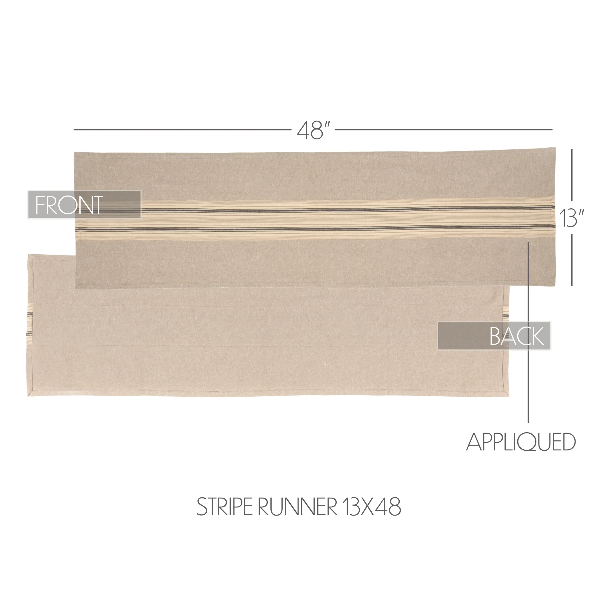 Sawyer Mill Charcoal Stripe Table Runner 13" x 48" - Image 5