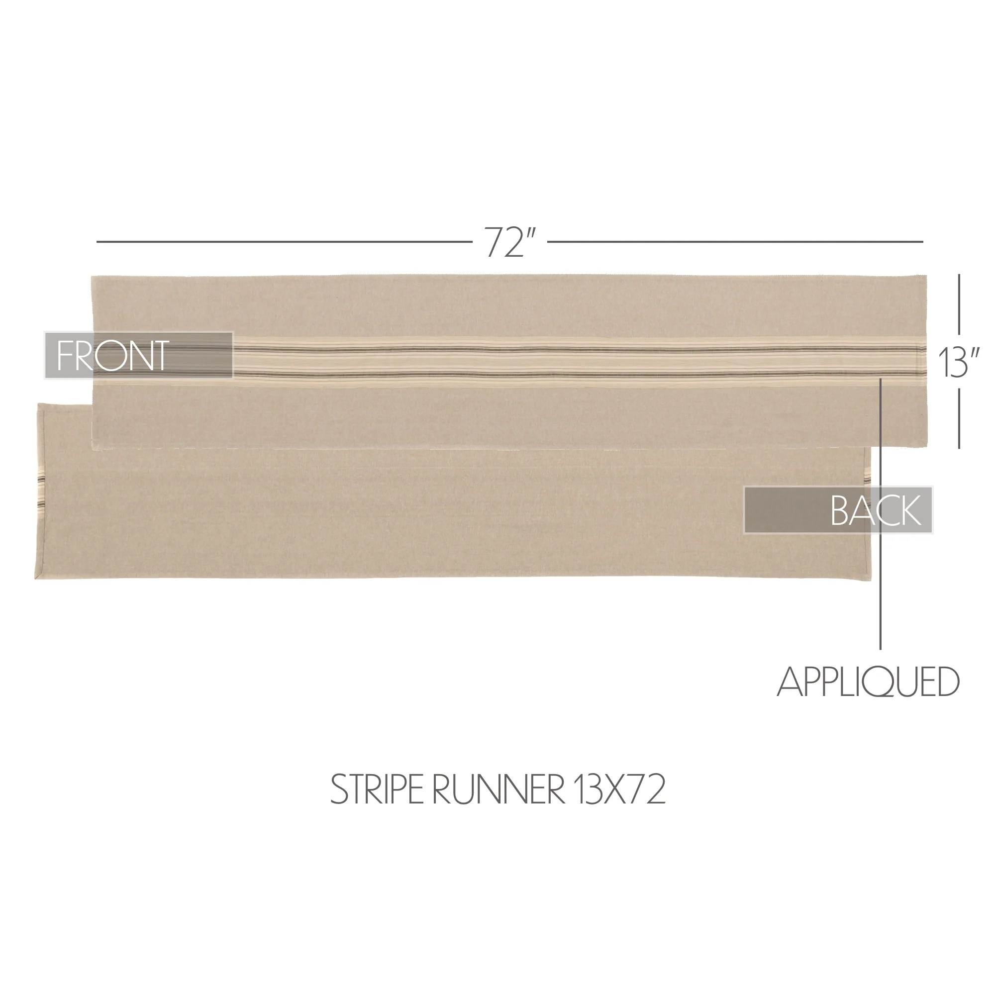 💙 Sawyer Mill Charcoal Stripe Table Runner 13" x 72" - Image 4