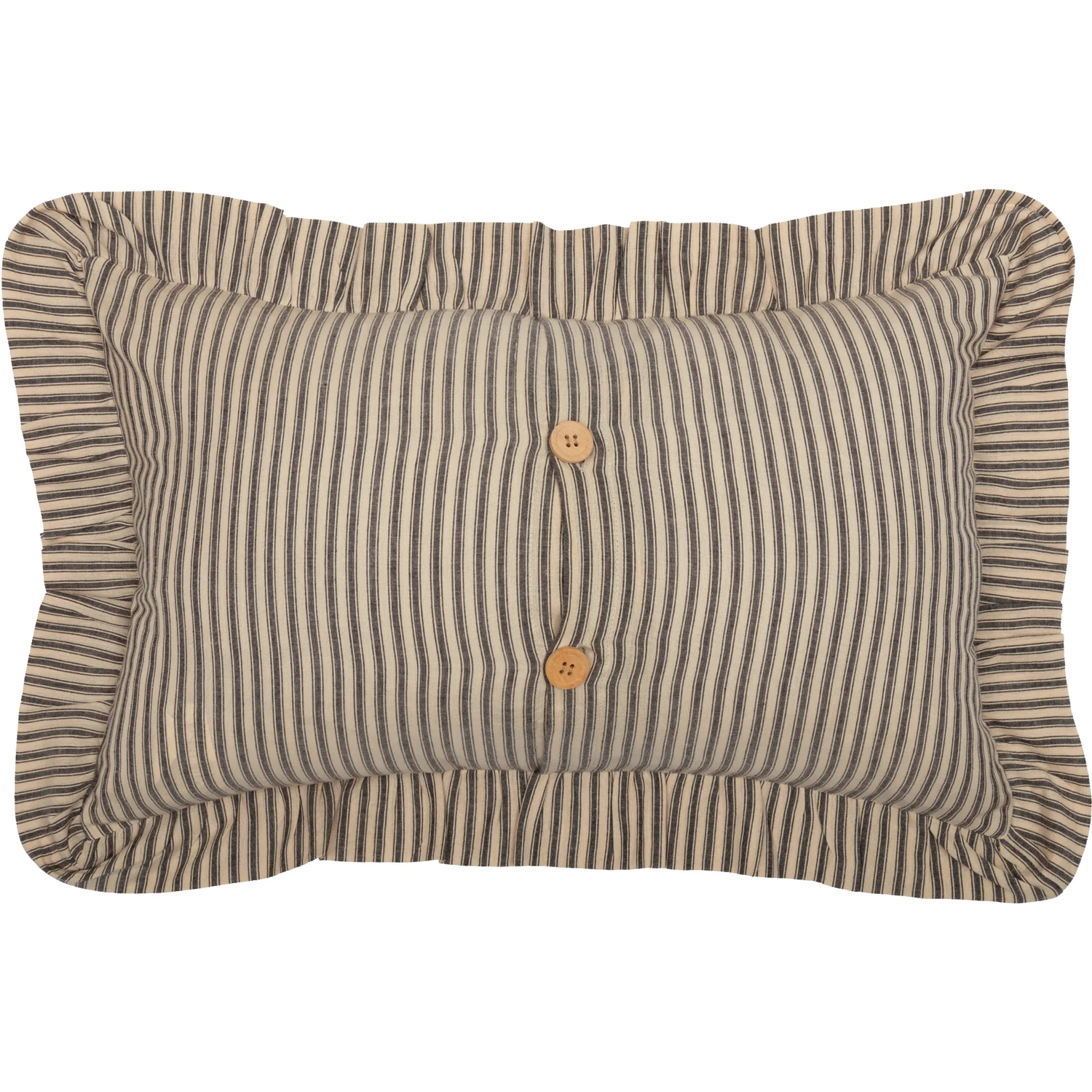 Sawyer Mill Charcoal Ticking Stripe 22" Fabric Pillow - Image 2