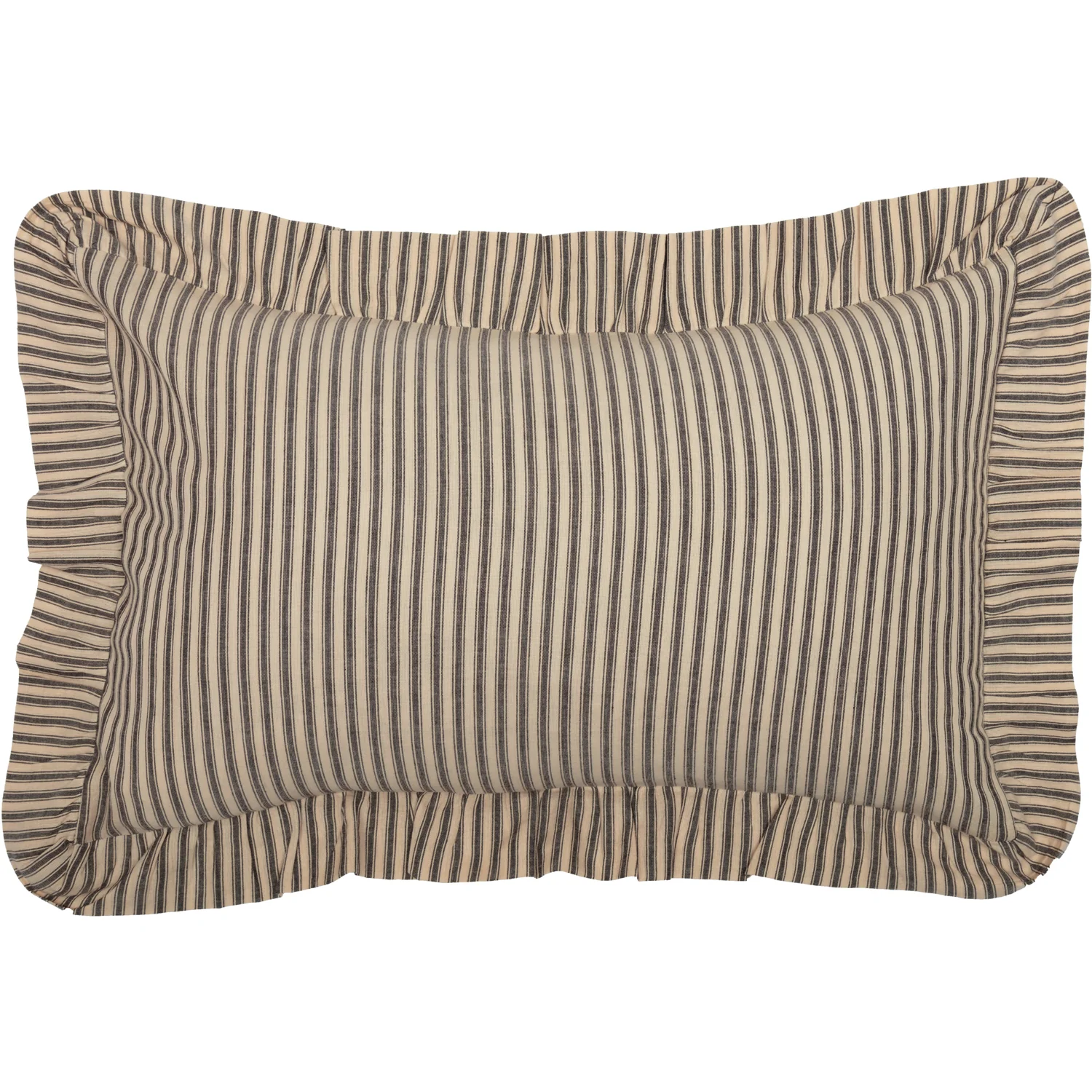 Sawyer Mill Charcoal Ticking Stripe 22" Fabric Pillow - Image 4