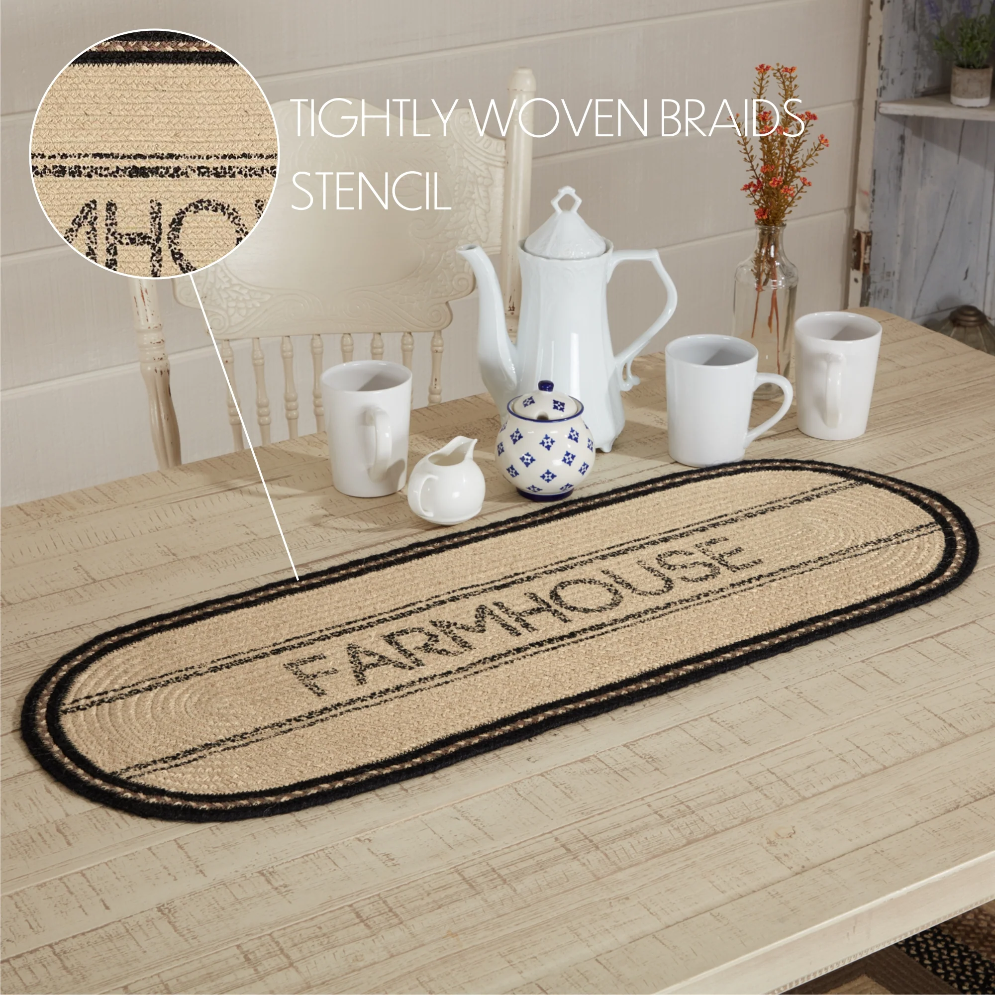 Sawyer Mill Farmhouse Jute Table Runner 13" x 36" - Image 8