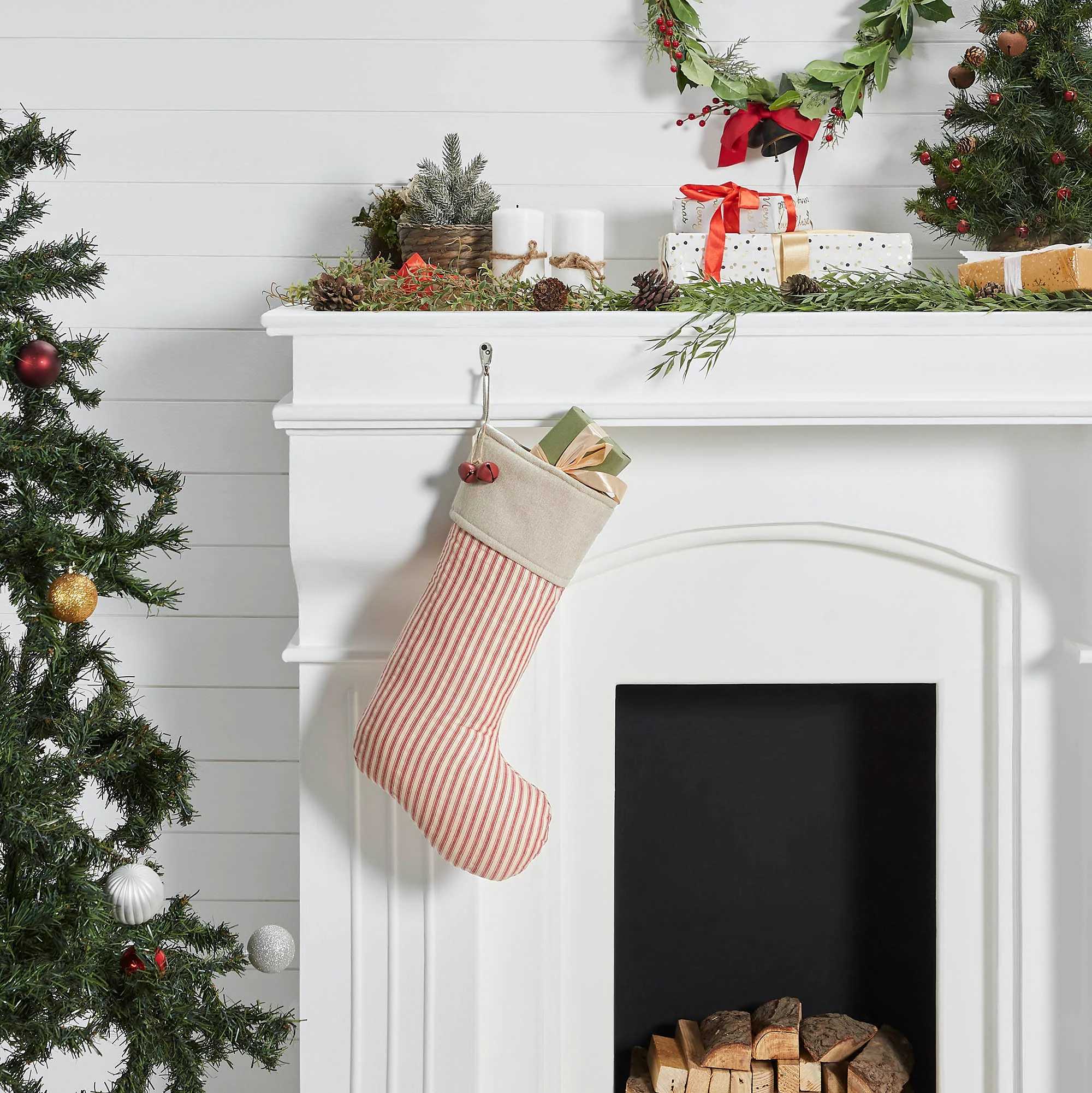 Sawyer Mill Red Ticking Stripe 20" Stocking