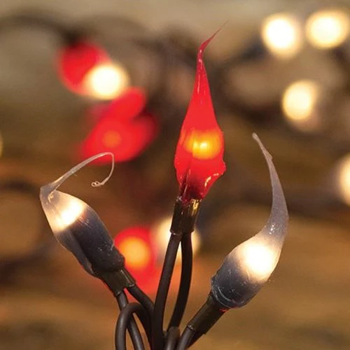 Scarlet & Gray Silicone Teeny Lights 50 count