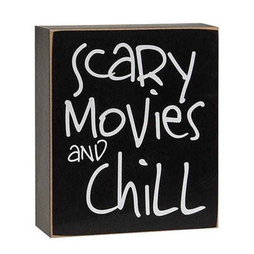 Scary Movies and Chill 6" H Box Sign - Image 2