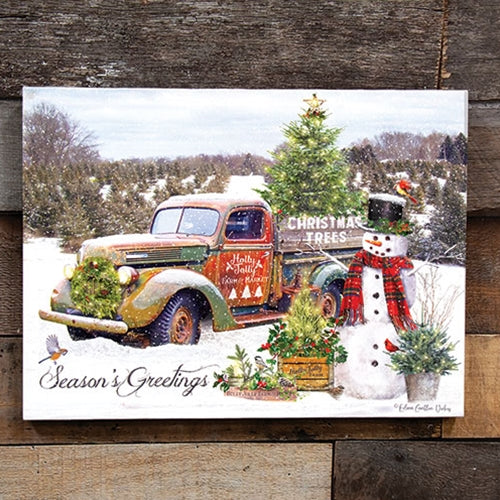 Season's Greetings Christmas Tree Truck Canvas - Image 2