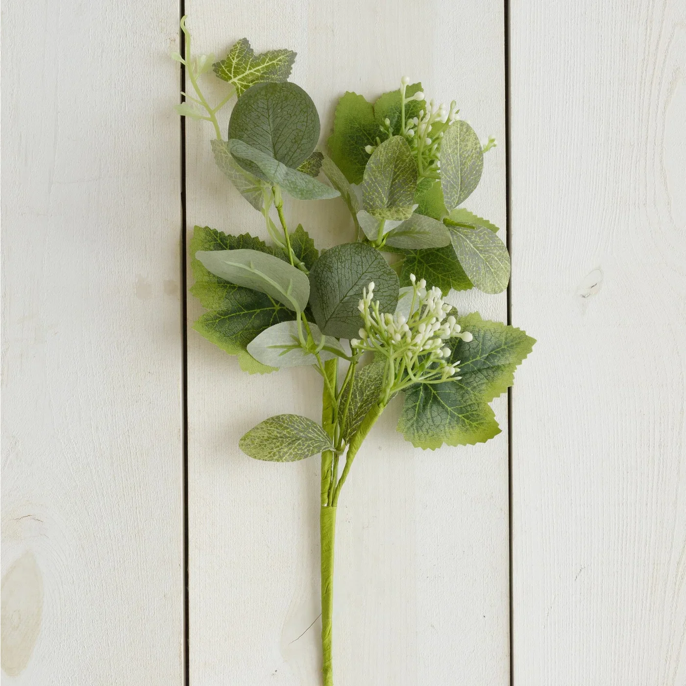 Seeded Eucalyptus With Ivy 11" Faux Foliage Spray