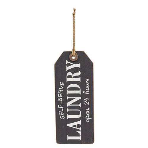Self Serve Laundry Open 24 Hours Wood Tag - Image 2