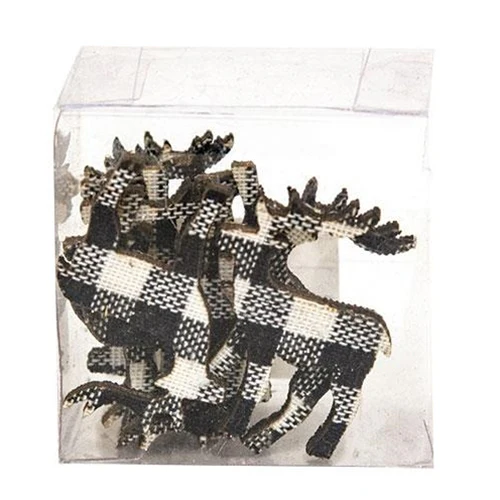 💙 Set of 10 Deer Black & White Plaid Bowl Fillers