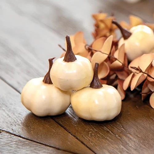Set of 10 Mini Cream Pumpkin Bowl Fillers
