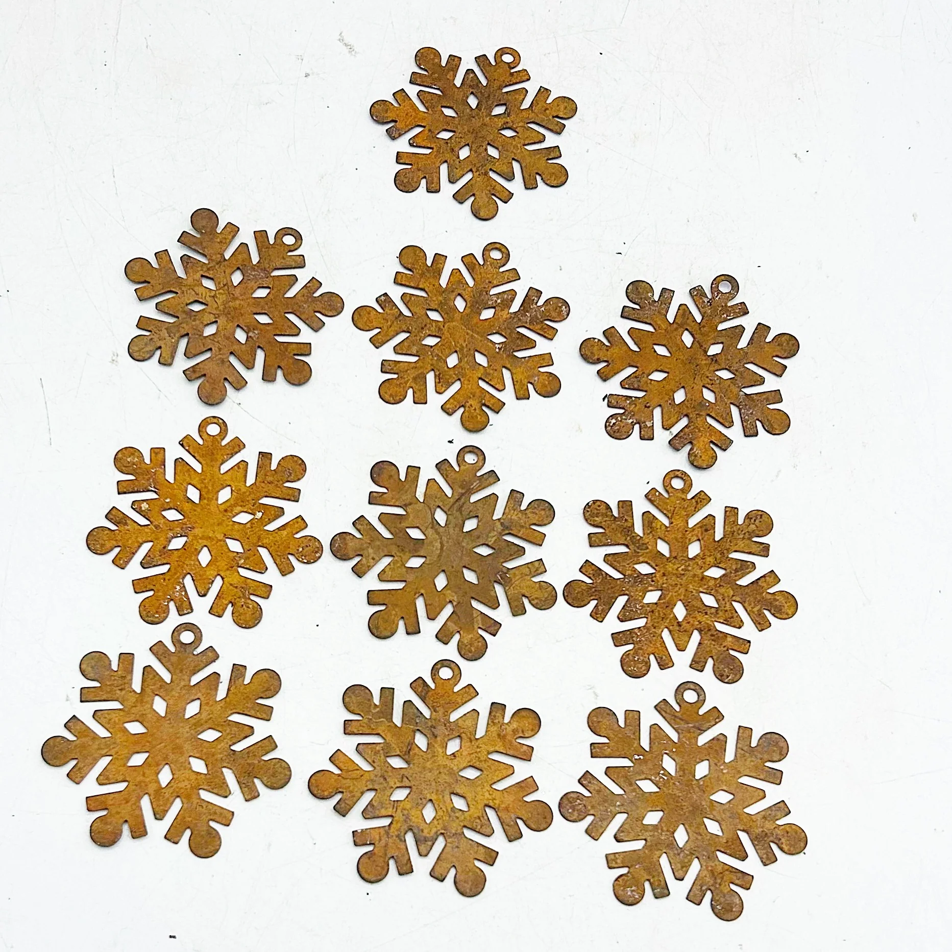 Set of 10 Rusty Snowflakes 1.5" Decoration Craft Supplies