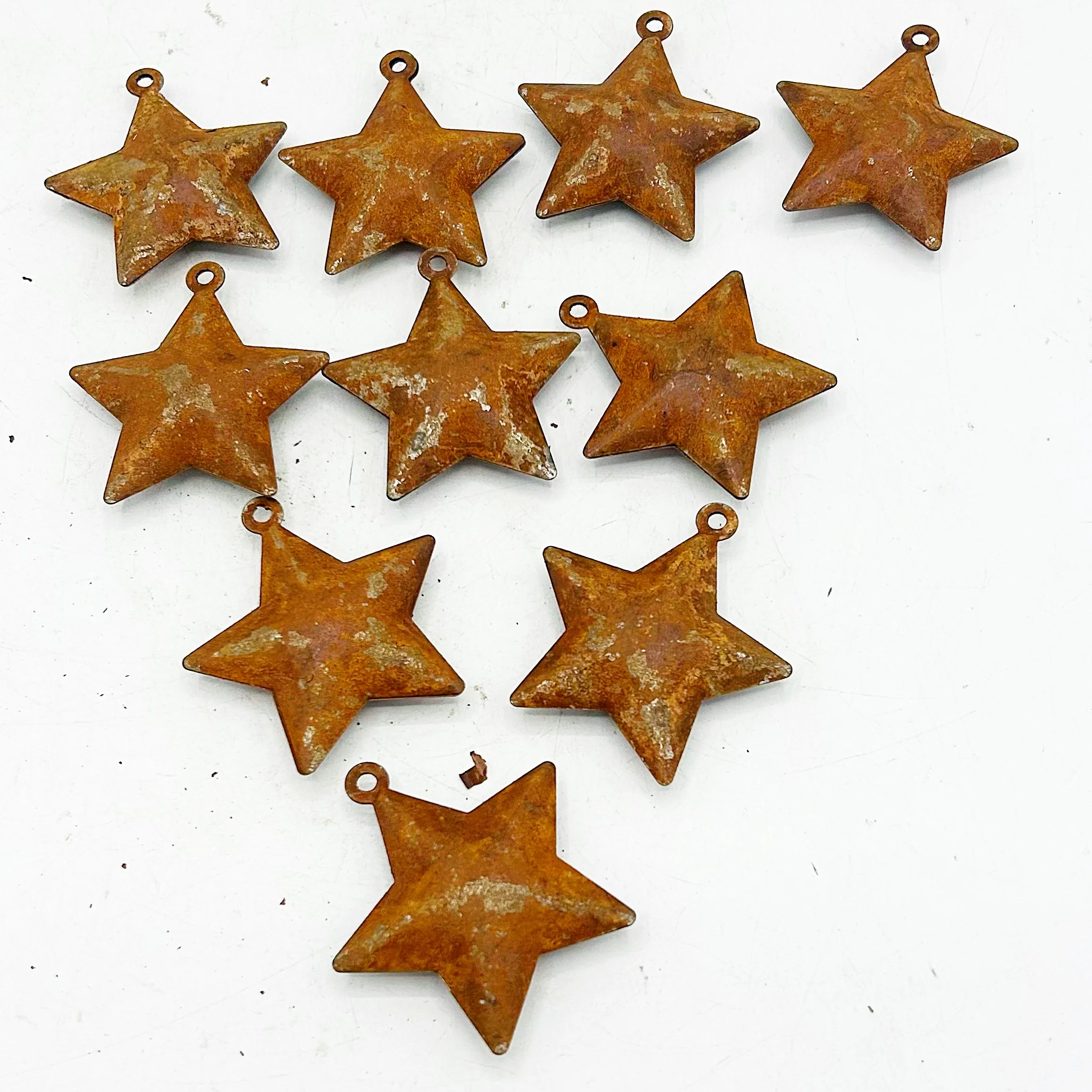 ๐ Set of 10 Rusty Star Shaped Bells