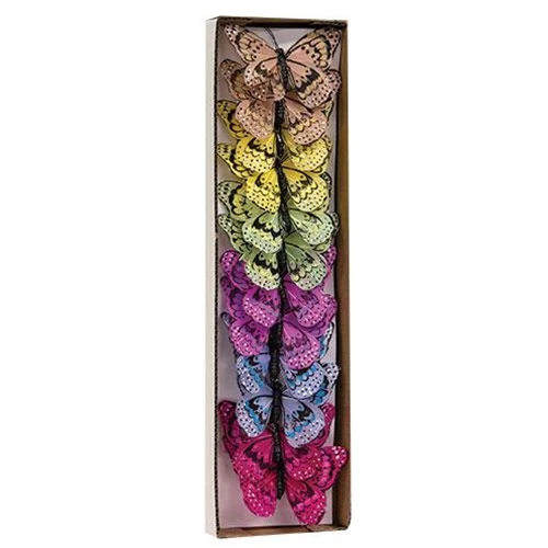Set of 12 Feather Butterfly Clips
