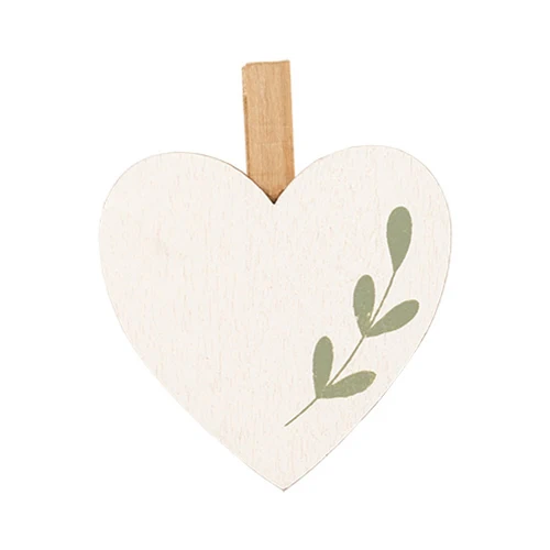 Set of 12 Heart Shaped Wooden Clip Tags - Image 2