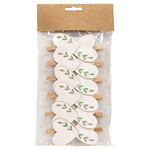 Set of 12 Heart Shaped Wooden Clip Tags - Image 3