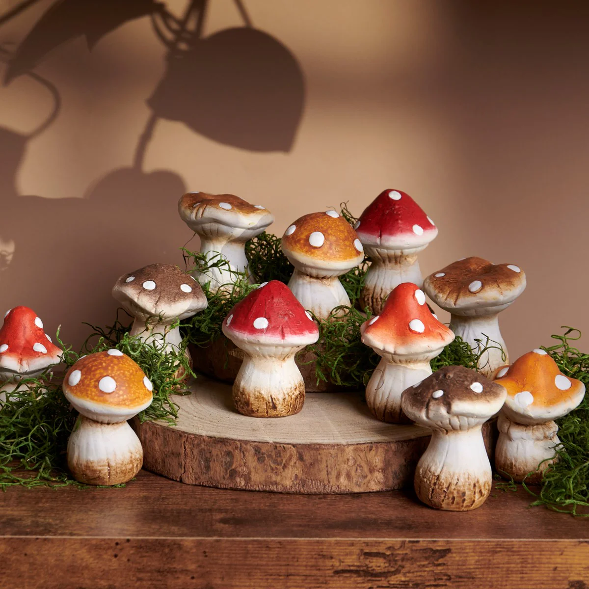 Set of 12 Small Mushrooms Figurines 2.75" H - Image 2