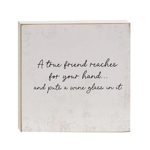 Set of 2 A True Friend 4" Square Block Signs - Image 3