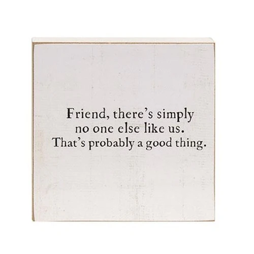 Set of 2 A True Friend 4" Square Block Signs - Image 4