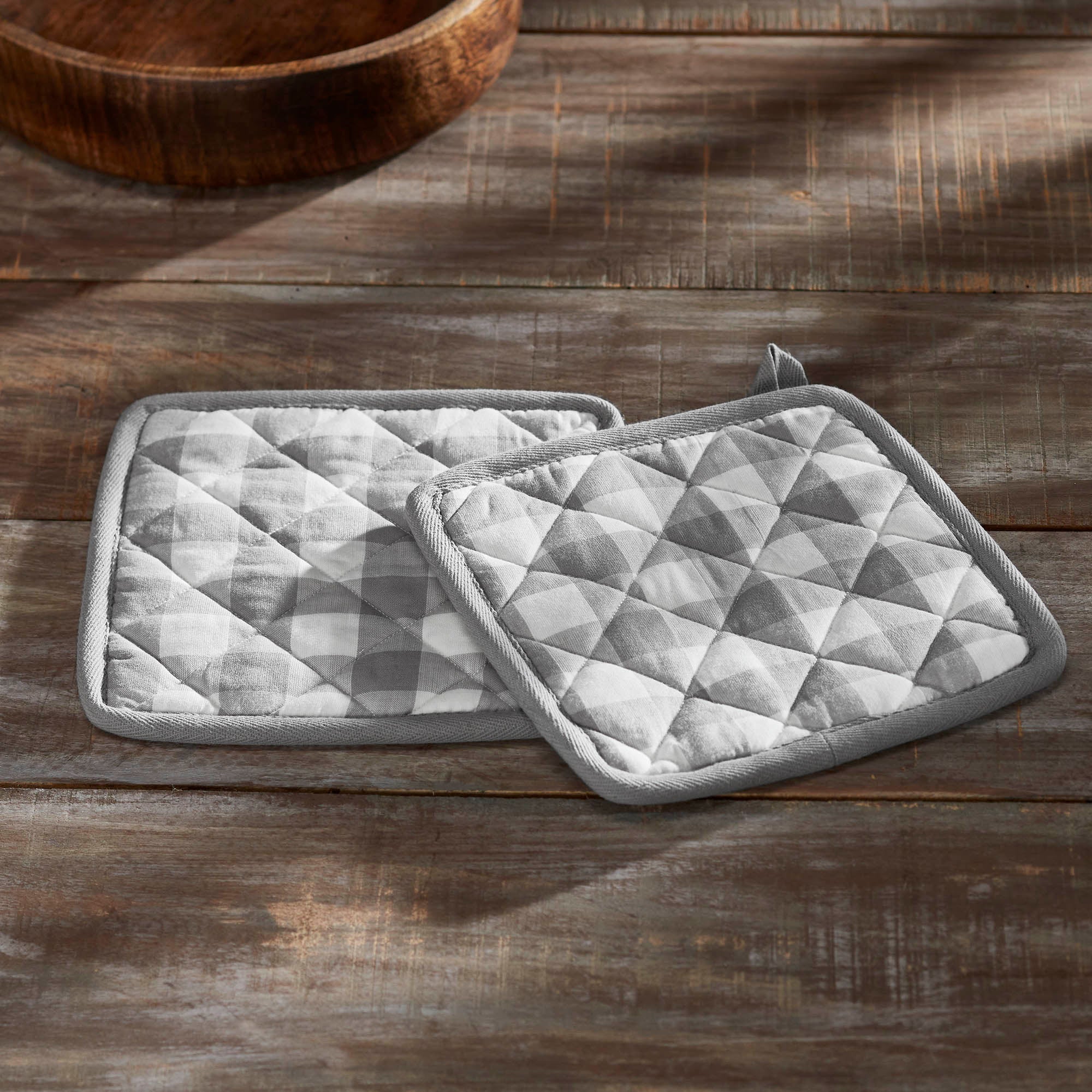 Set of 2 Annie Buffalo Check Grey Pot Holders