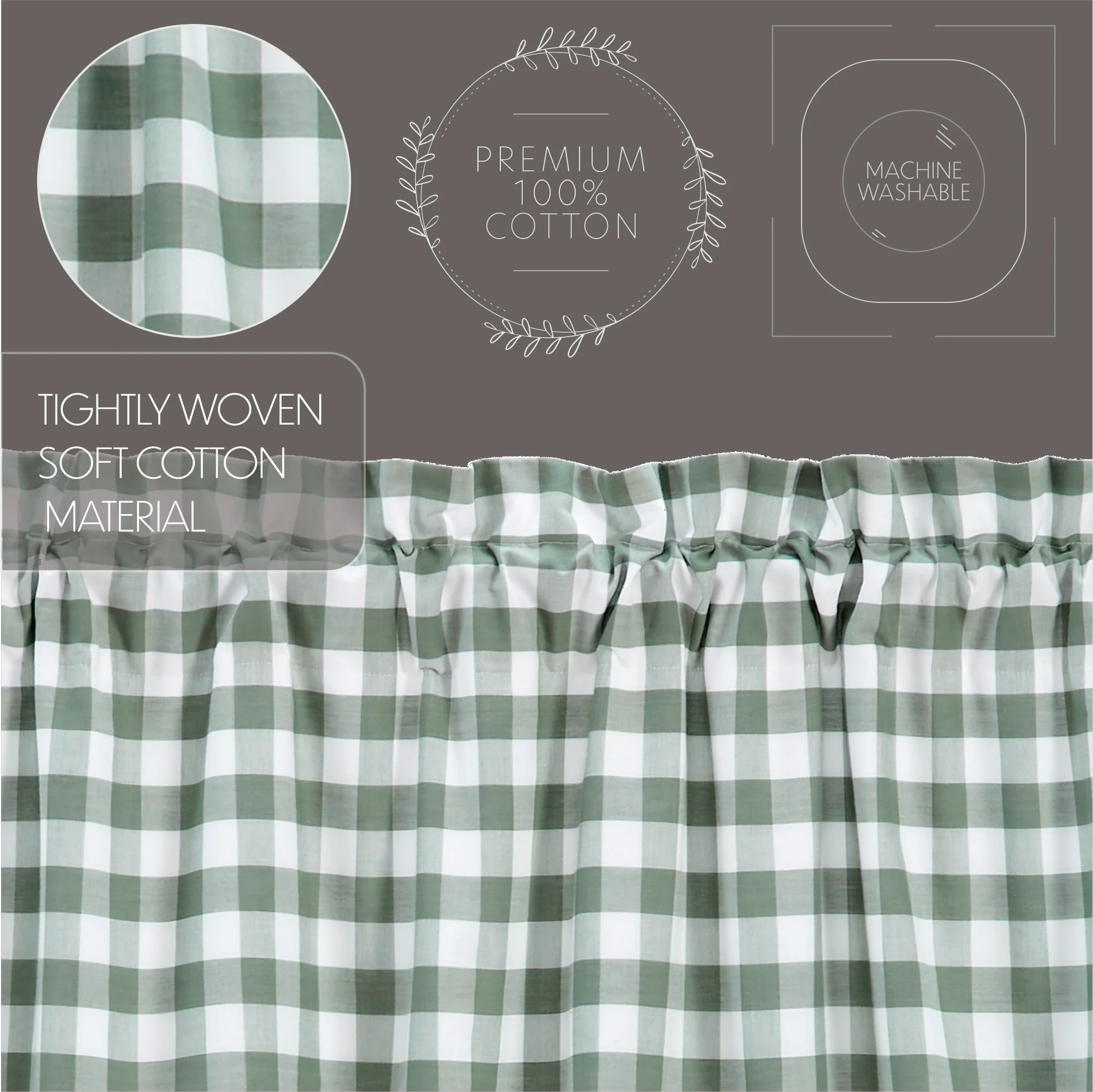 💙 Set of 2 Annie Buffalo Green Check Swag 36'' x 36'' - Image 7