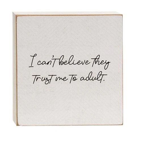 💙 Set of 2 Apparently I'm Dramatic & I Can't Believe They Trust Me 4" Square Blocks - Image 2