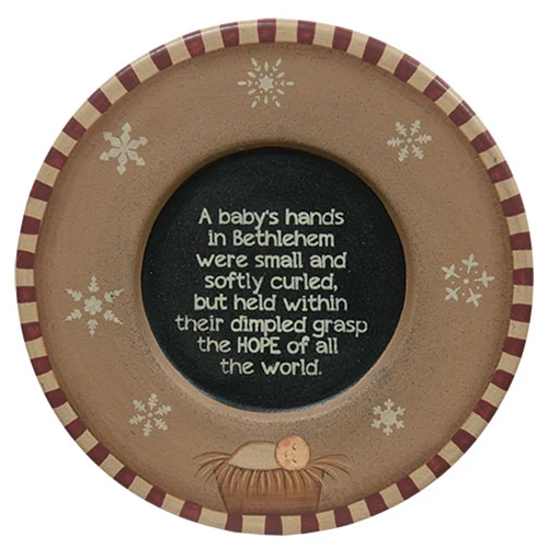 Set of 2 Baby Jesus in Manger Snowflake 8.5" Decorative Plates - Image 2