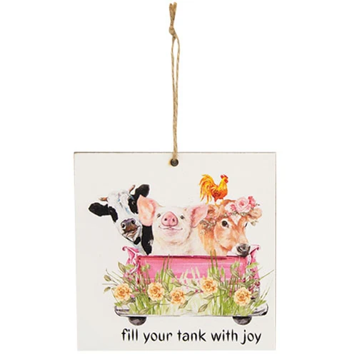 Set of 2 Barnyard Friends Spring Truck Ornaments - Image 3