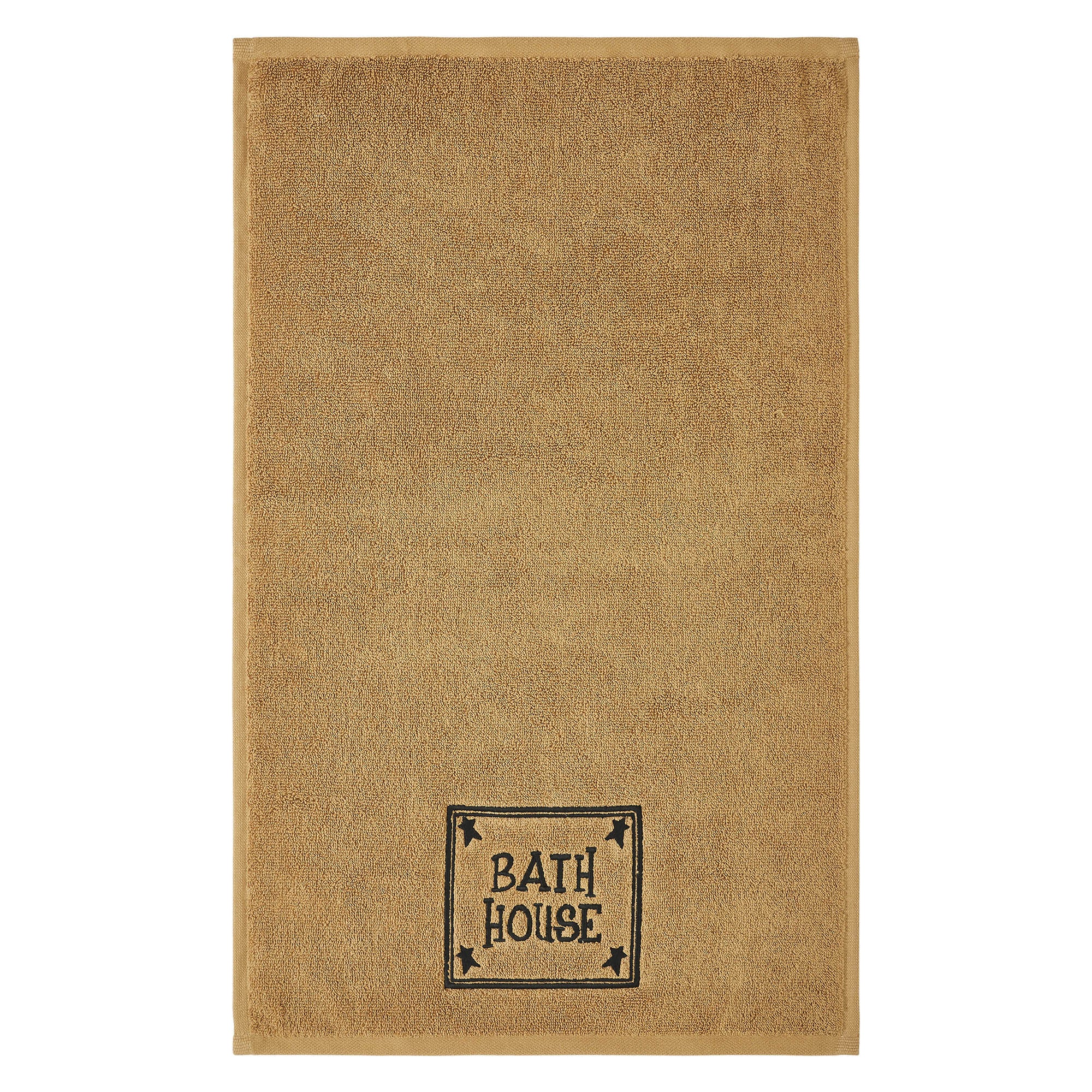 Set of 2 Bath House Prim Stars Tan Hand Towels - Image 2